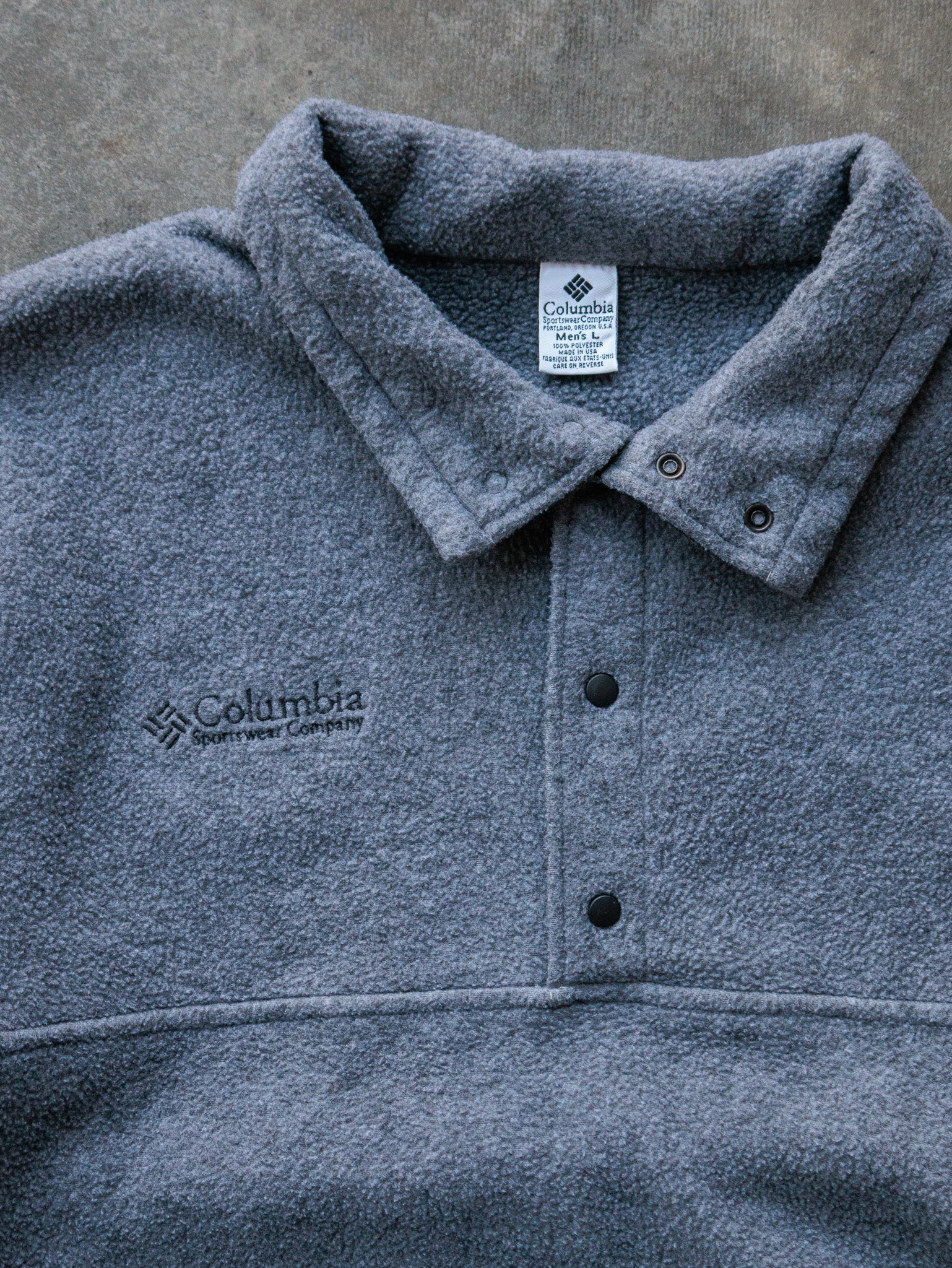 Vintage 90s Grey Columbia Fleece Sweatshirt (L)
