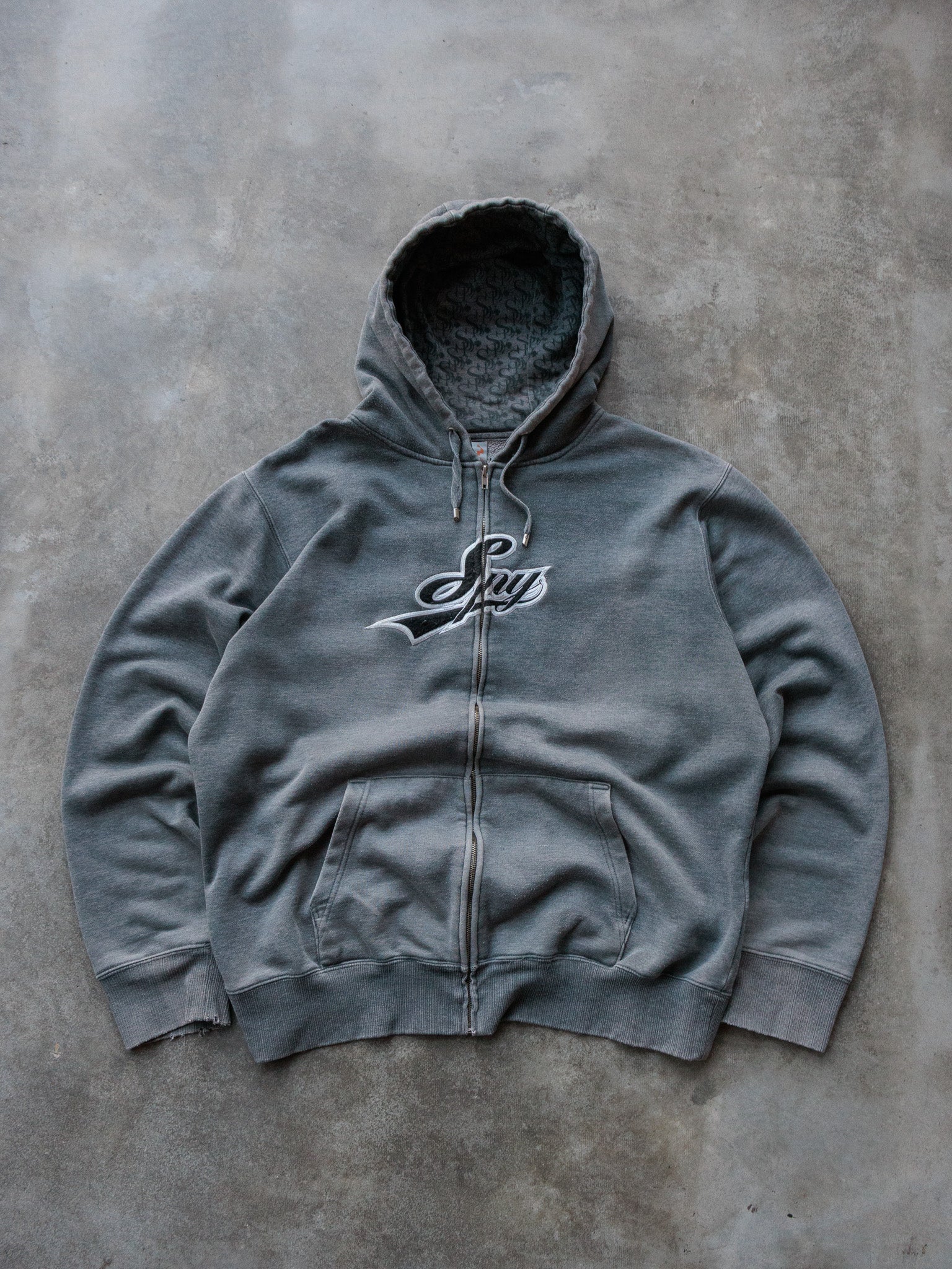 Vintage Grey Spy Full Zip Hoodie (XL)