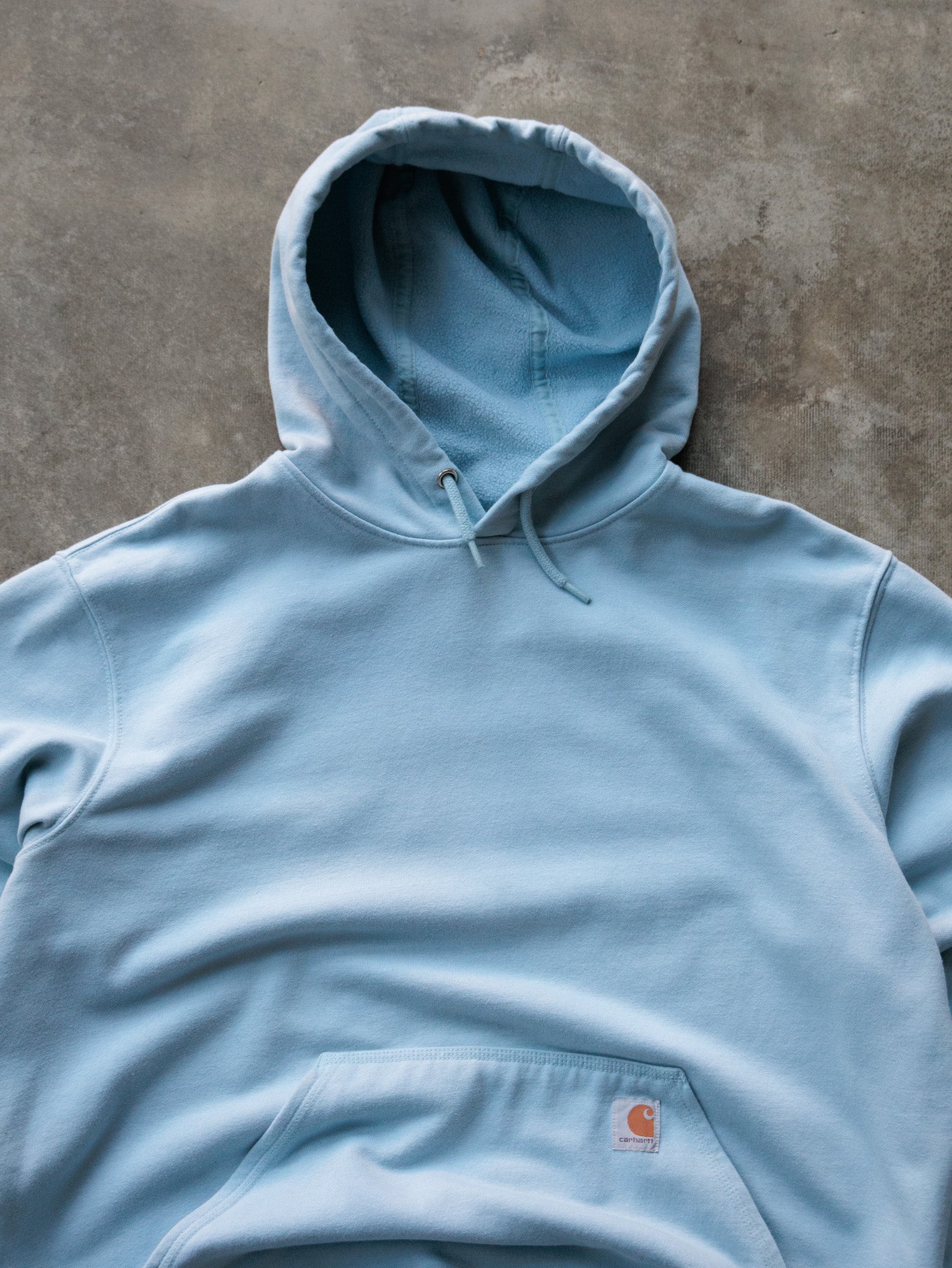 Vintage Light Blue Carhartt Hoodie (XL)