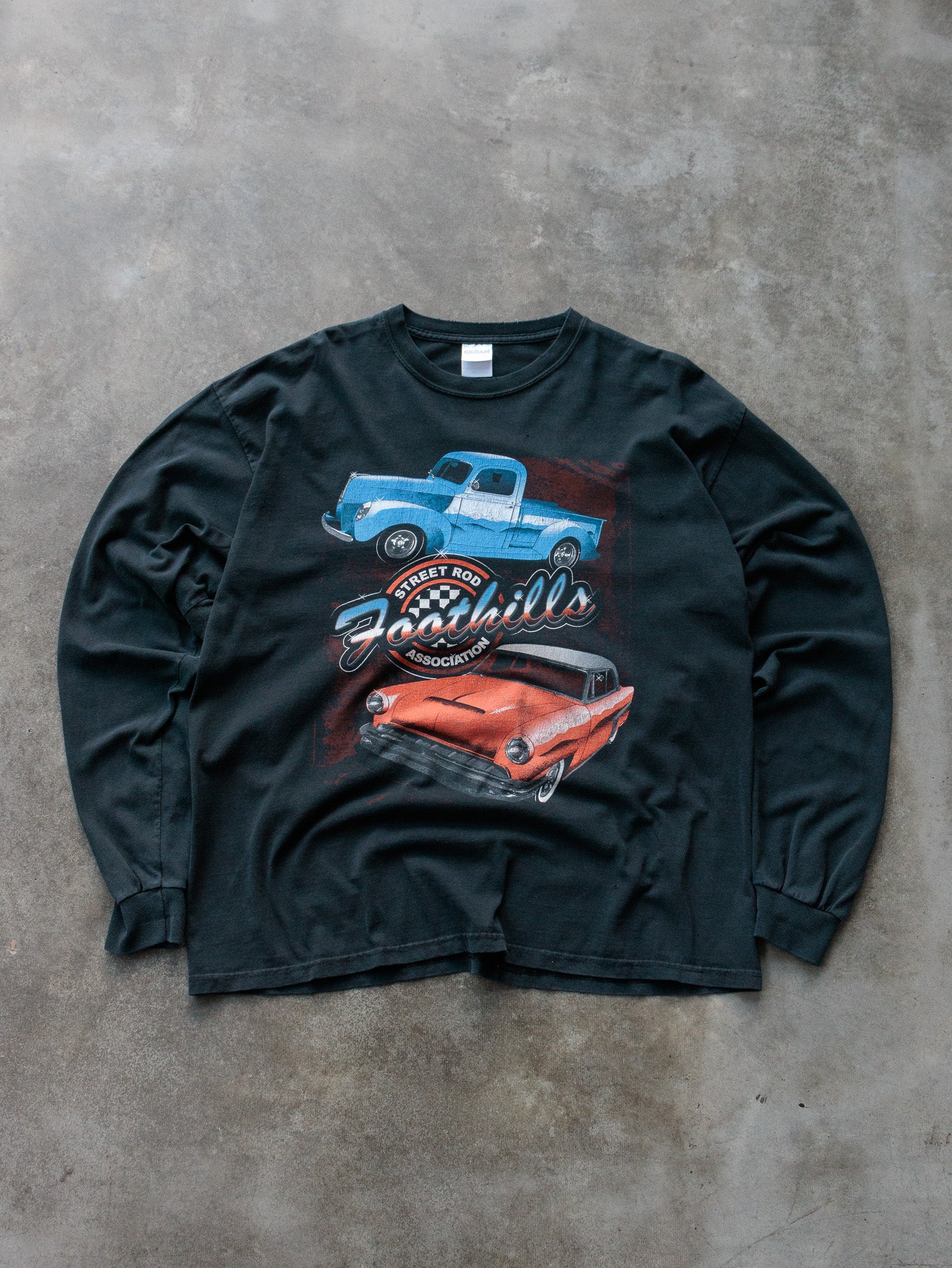 Vintage 2010 Black Foothills Street Rod Association Long Sleeve Tee (-)