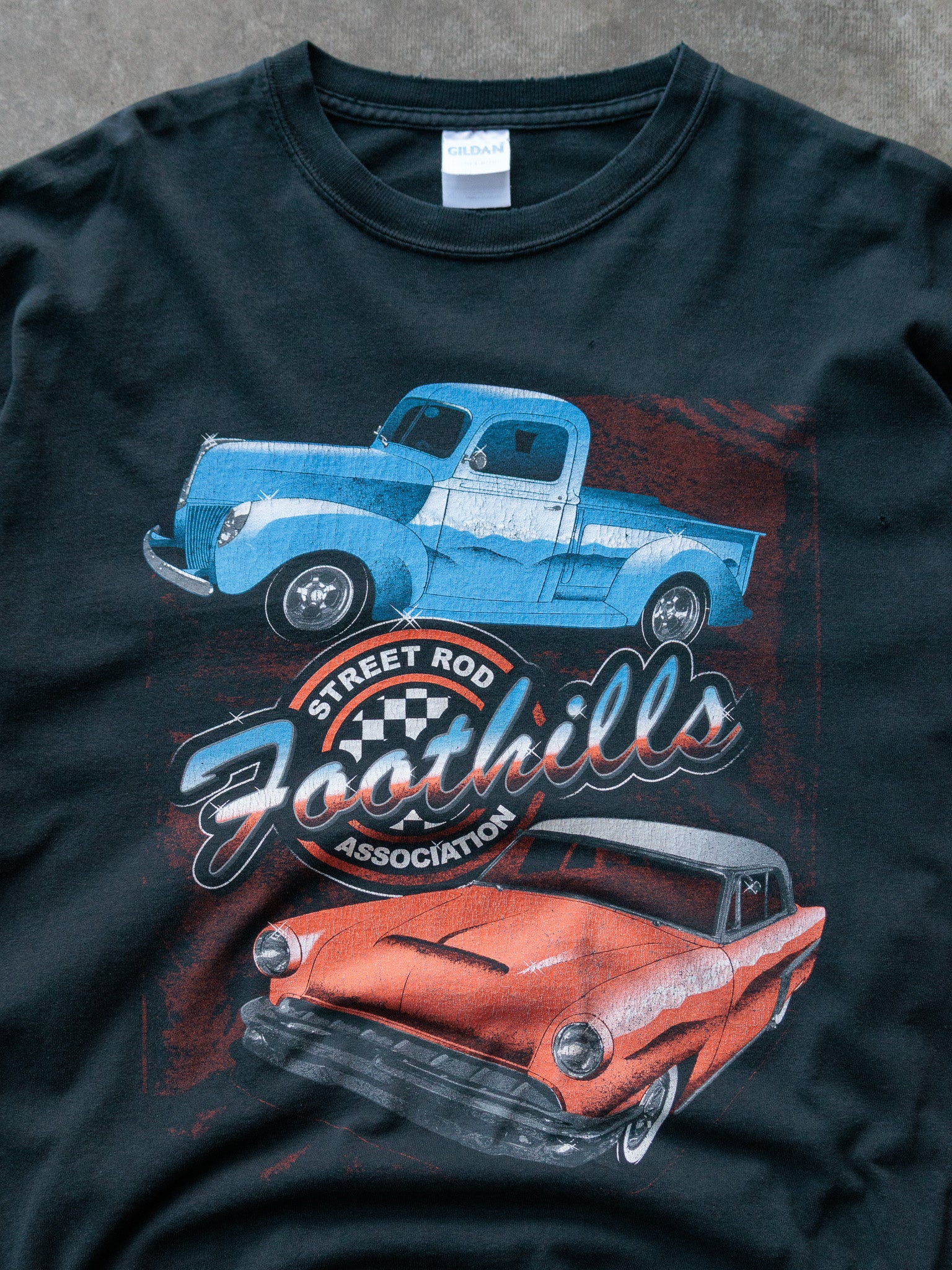 Vintage 2010 Black Foothills Street Rod Association Long Sleeve Tee (-)