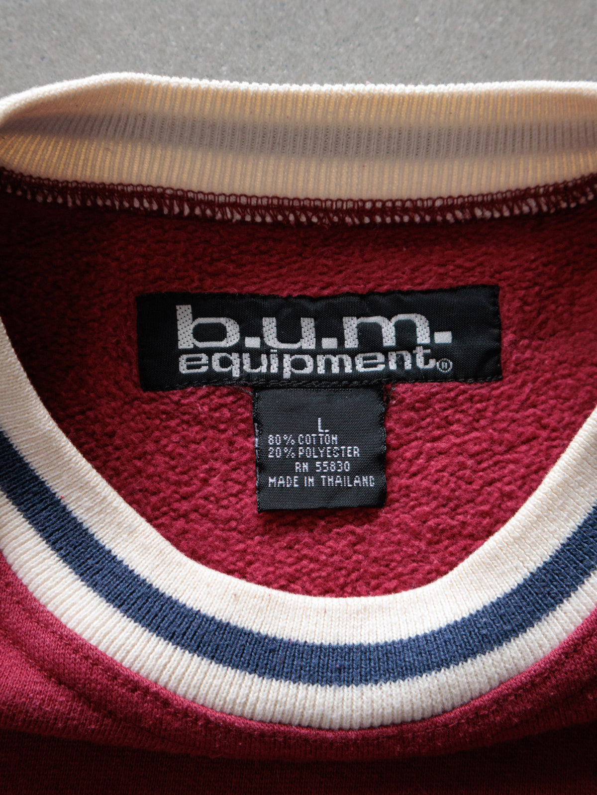 Vintage 90s Red BUM Equipment Varsity Sweatshirt (L)