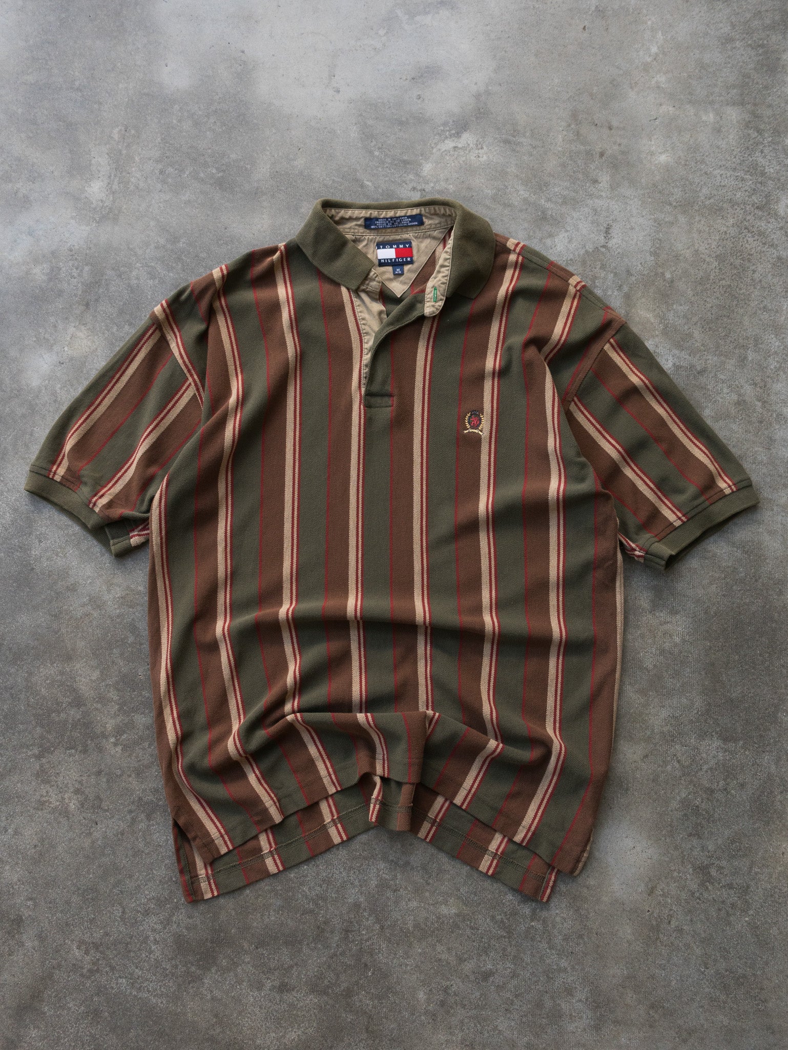 Vintage 90s Tommy Hilfiger Short Sleeve Striped Shirt (M)
