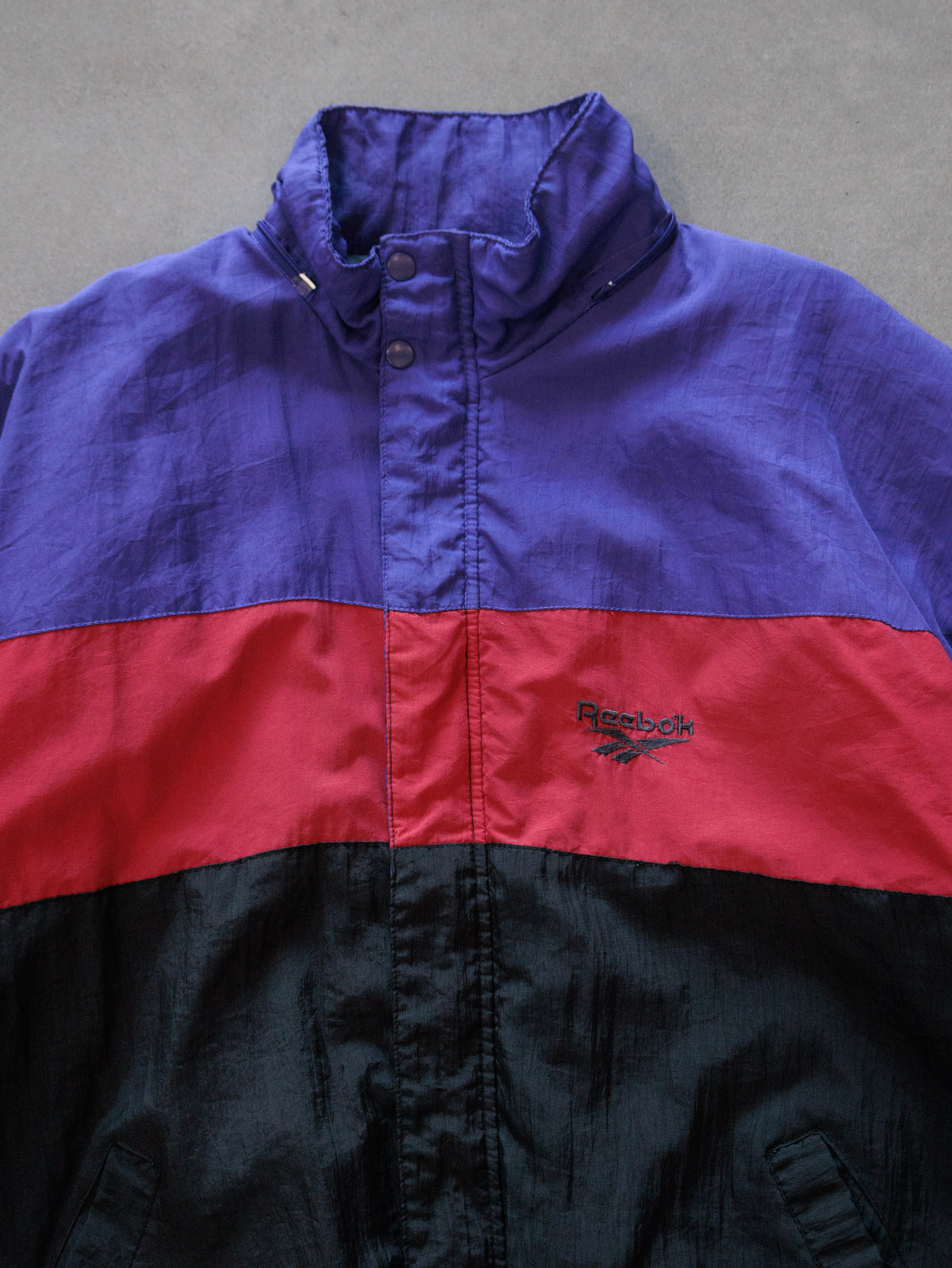 Vintage 90s Black Reebok Colourblock Jacket (L)