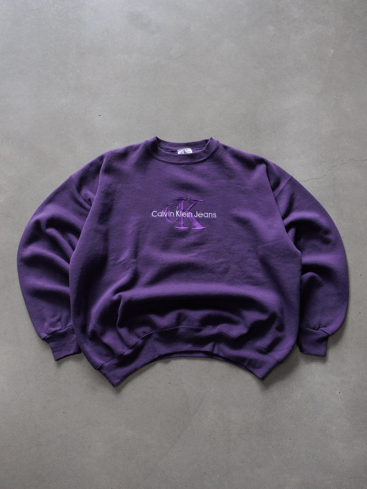 Vintage 90s Purple Calvin Klein Jeans Sweatshirt (XL)