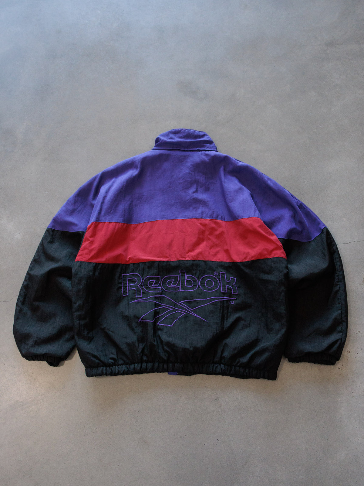 Vintage 90s Black Reebok Colourblock Jacket (L)