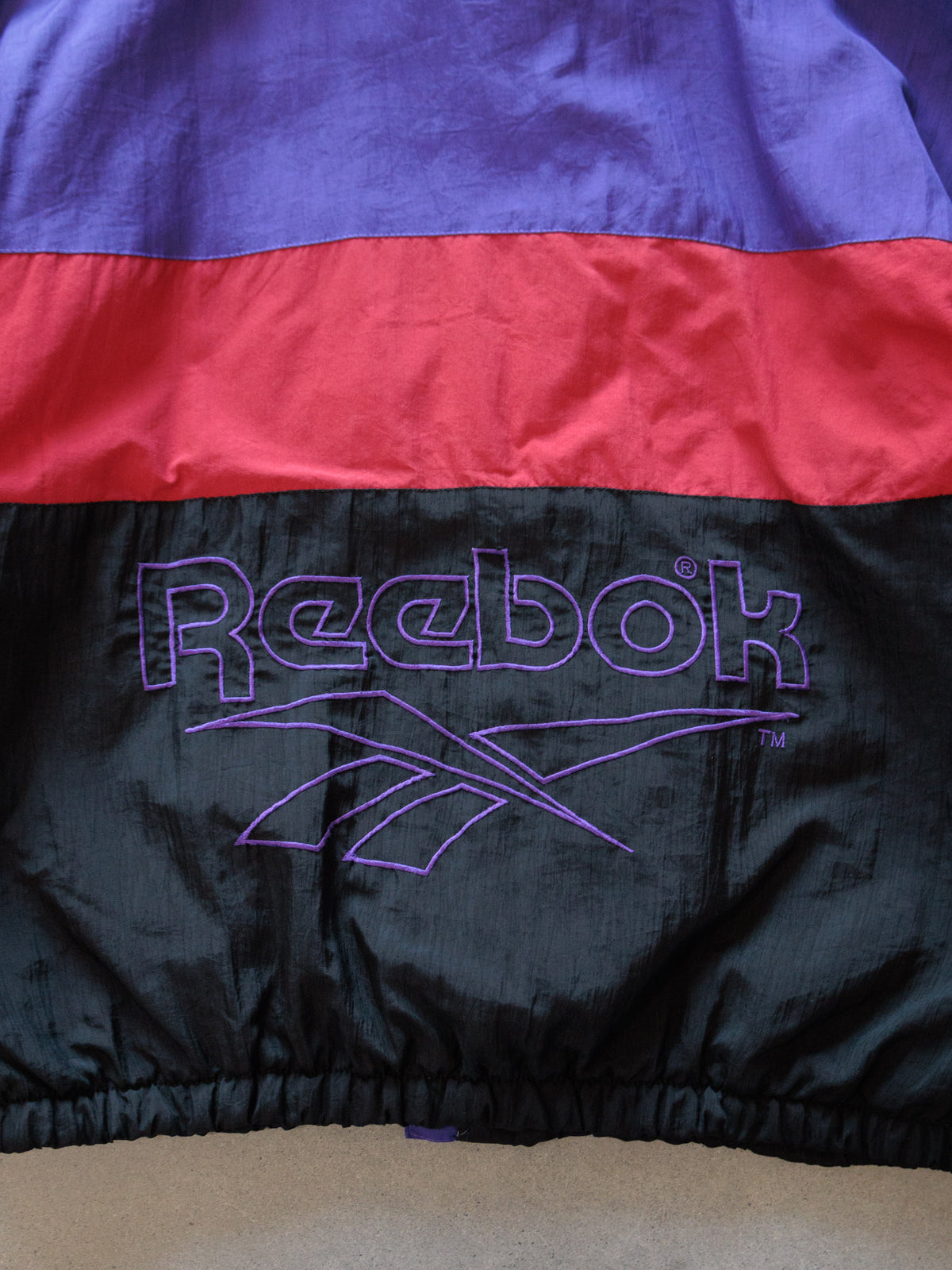 Vintage 90s Black Reebok Colourblock Jacket (L)