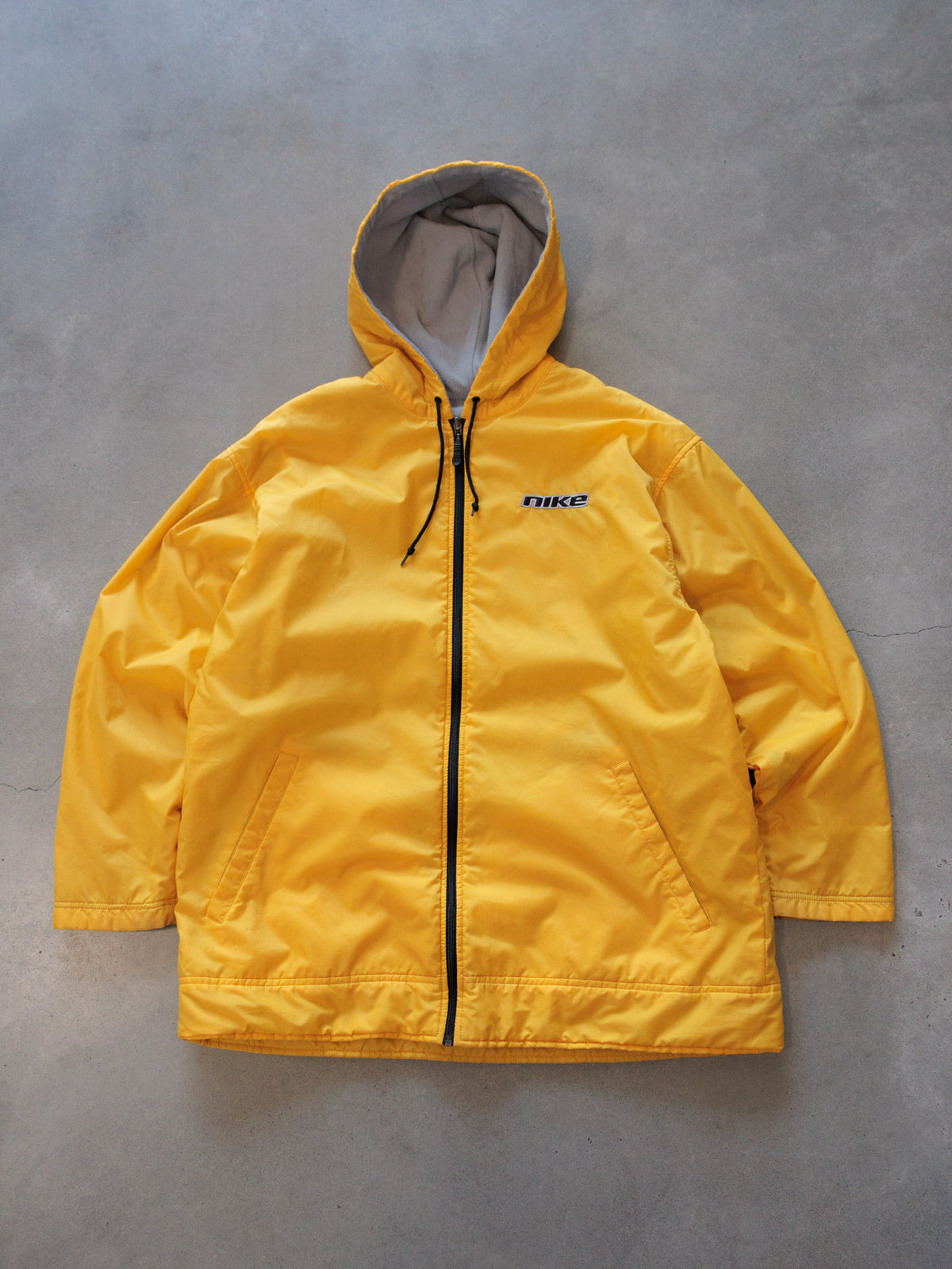 Vintage 90s Yellow & Grey Nike Reversible Jacket (L)