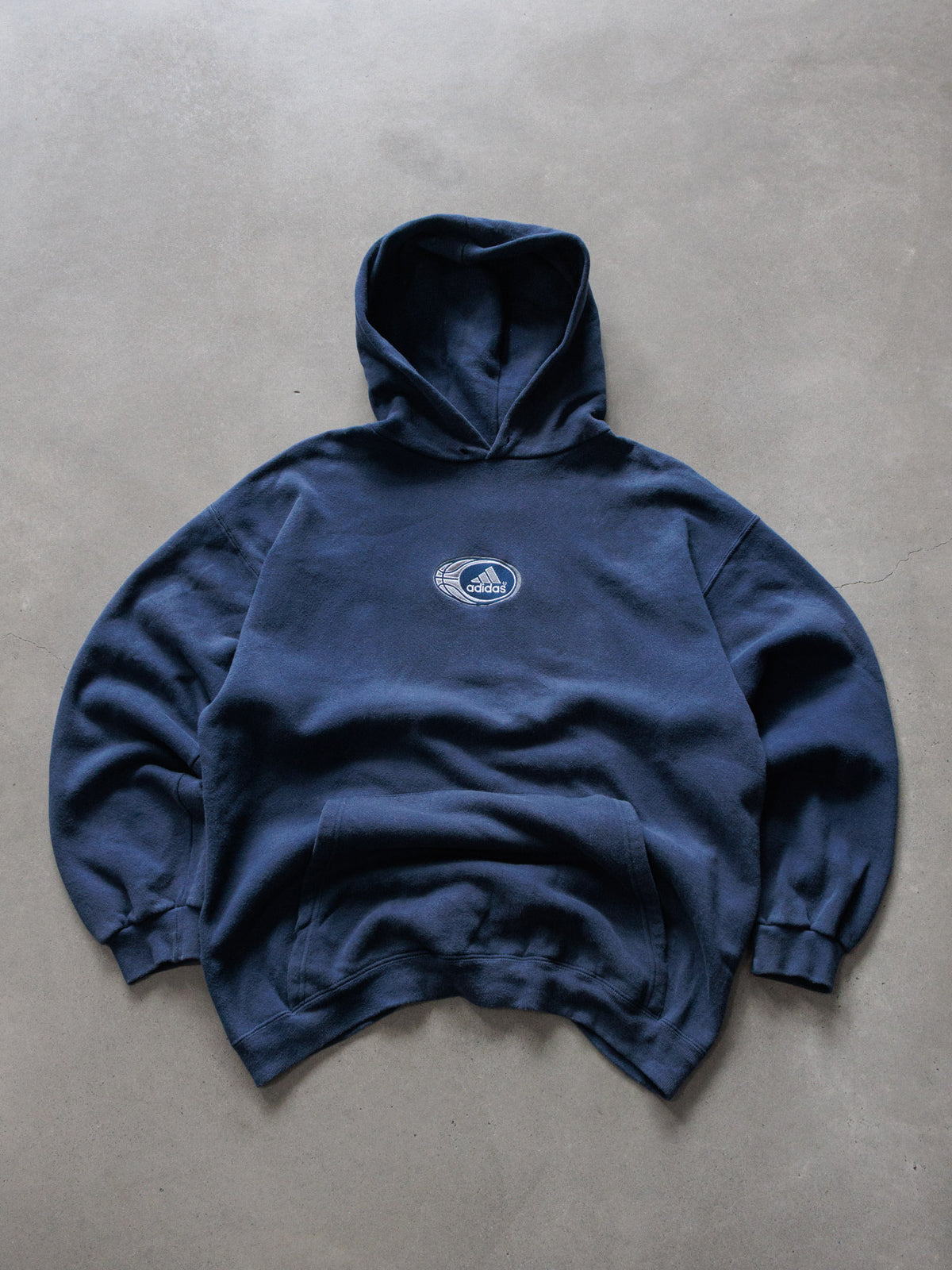 Vintage 90s Navy Adidas Basketball Hoodie (M)