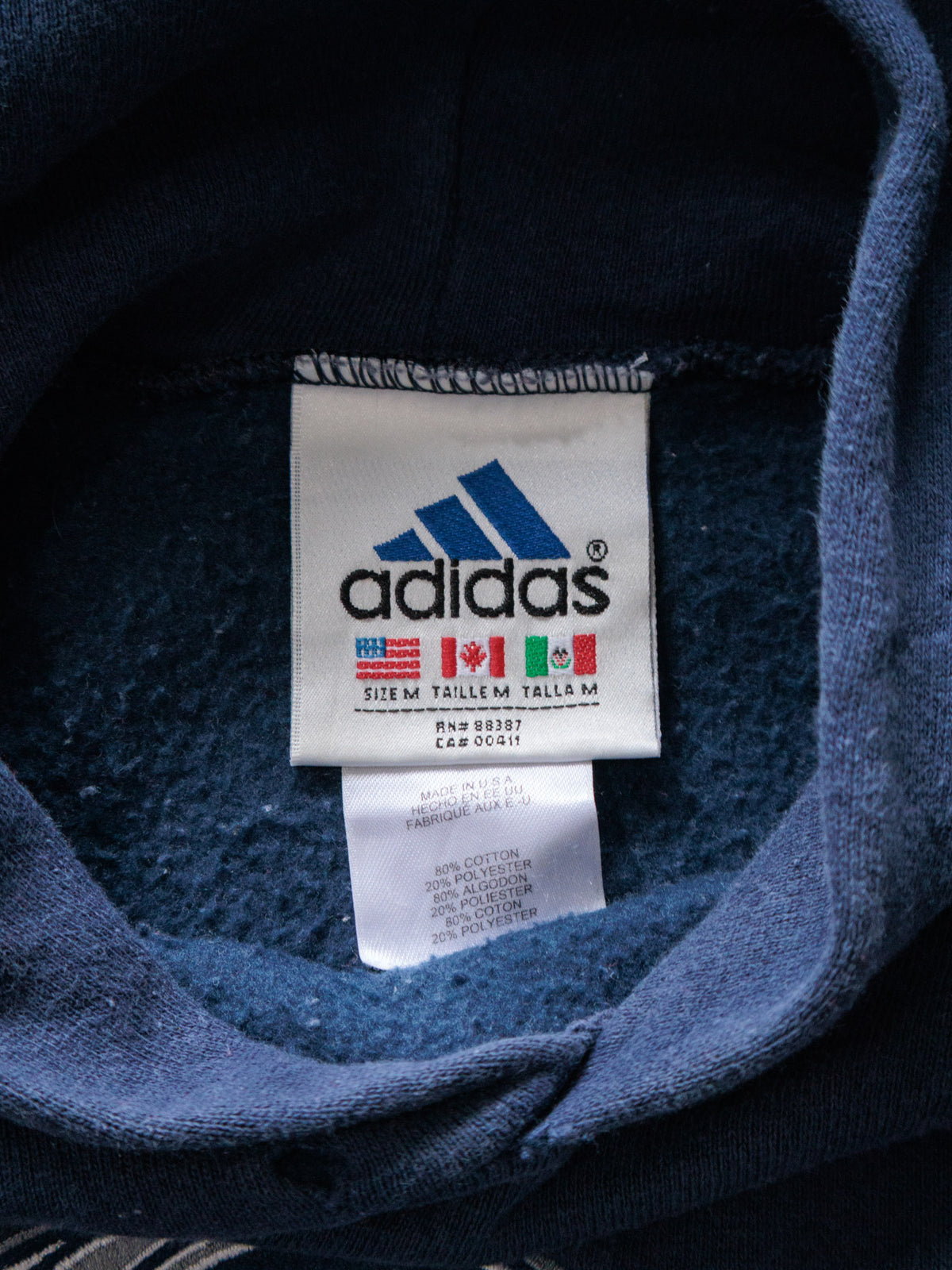 Vintage 90s Navy Adidas Basketball Hoodie (M)