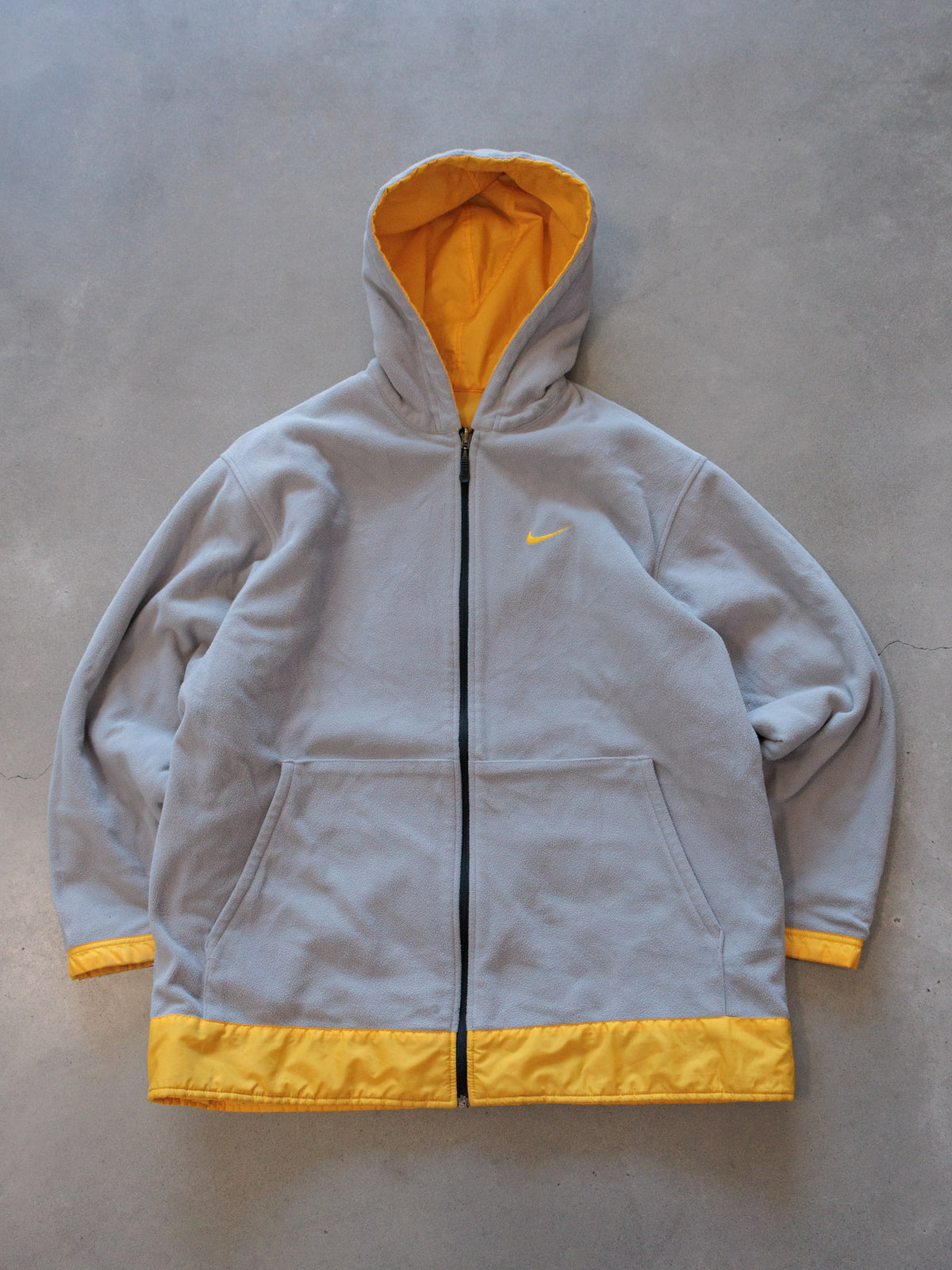 Vintage 90s Yellow & Grey Nike Reversible Jacket (L)