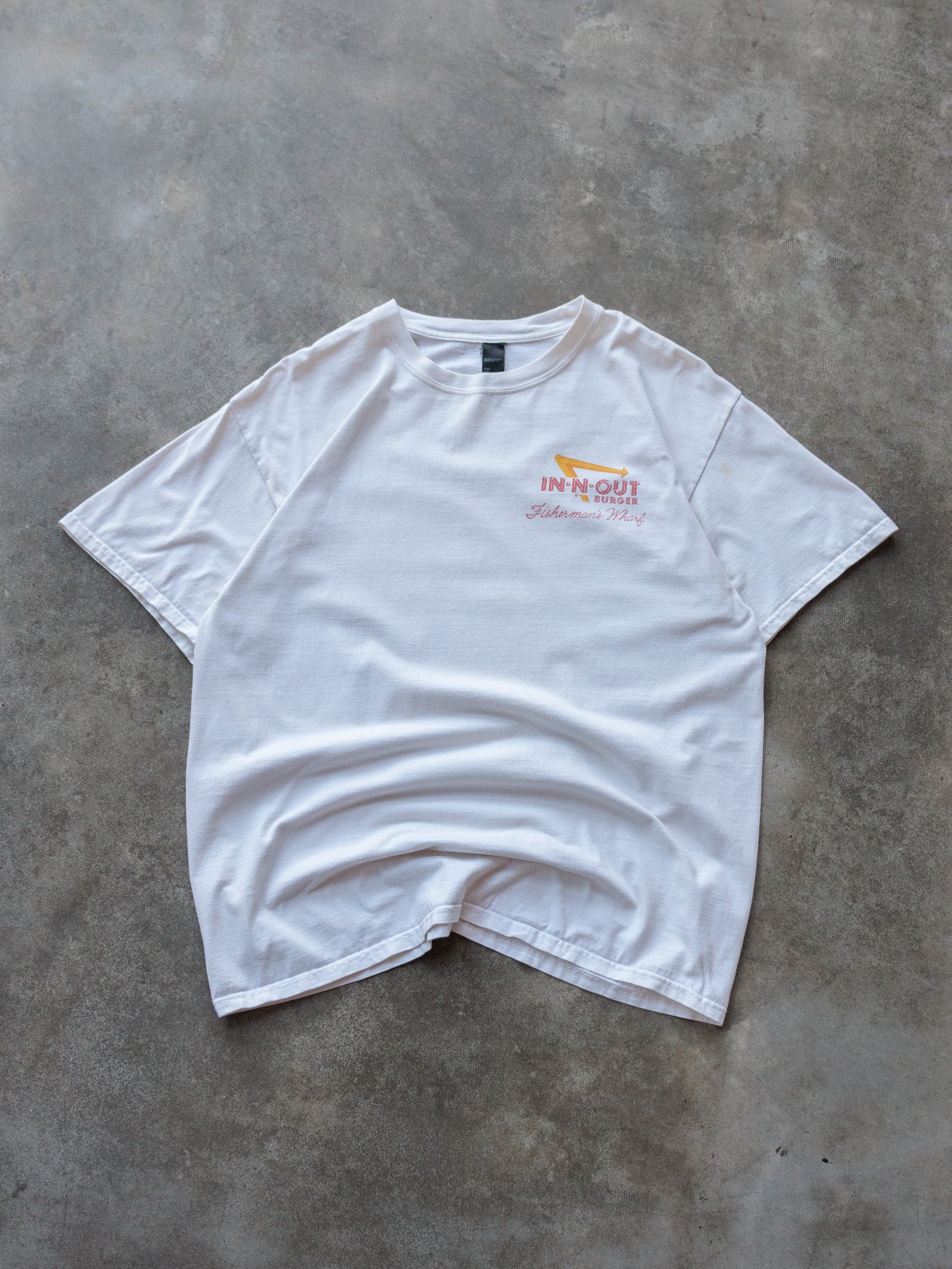 Vintage 2001 White In-N-Out Burger Fisherman's Wharf Tee (L)