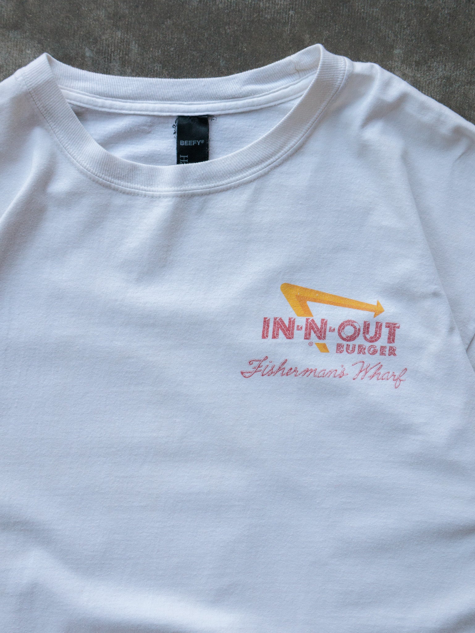 Vintage 2001 White In-N-Out Burger Fisherman's Wharf Tee (L)