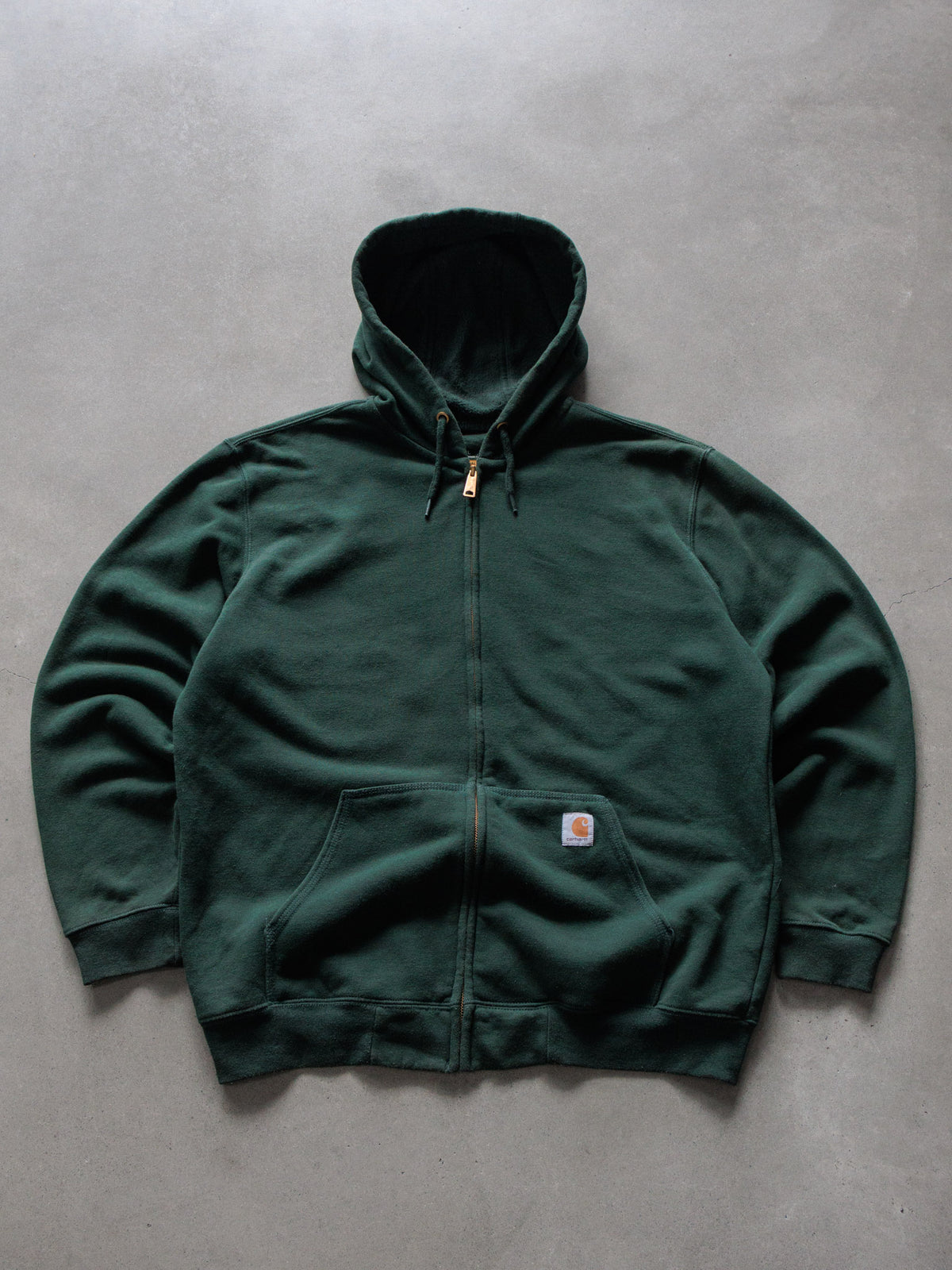 Vintage Green Carhartt Full Zip Hoodie (L)