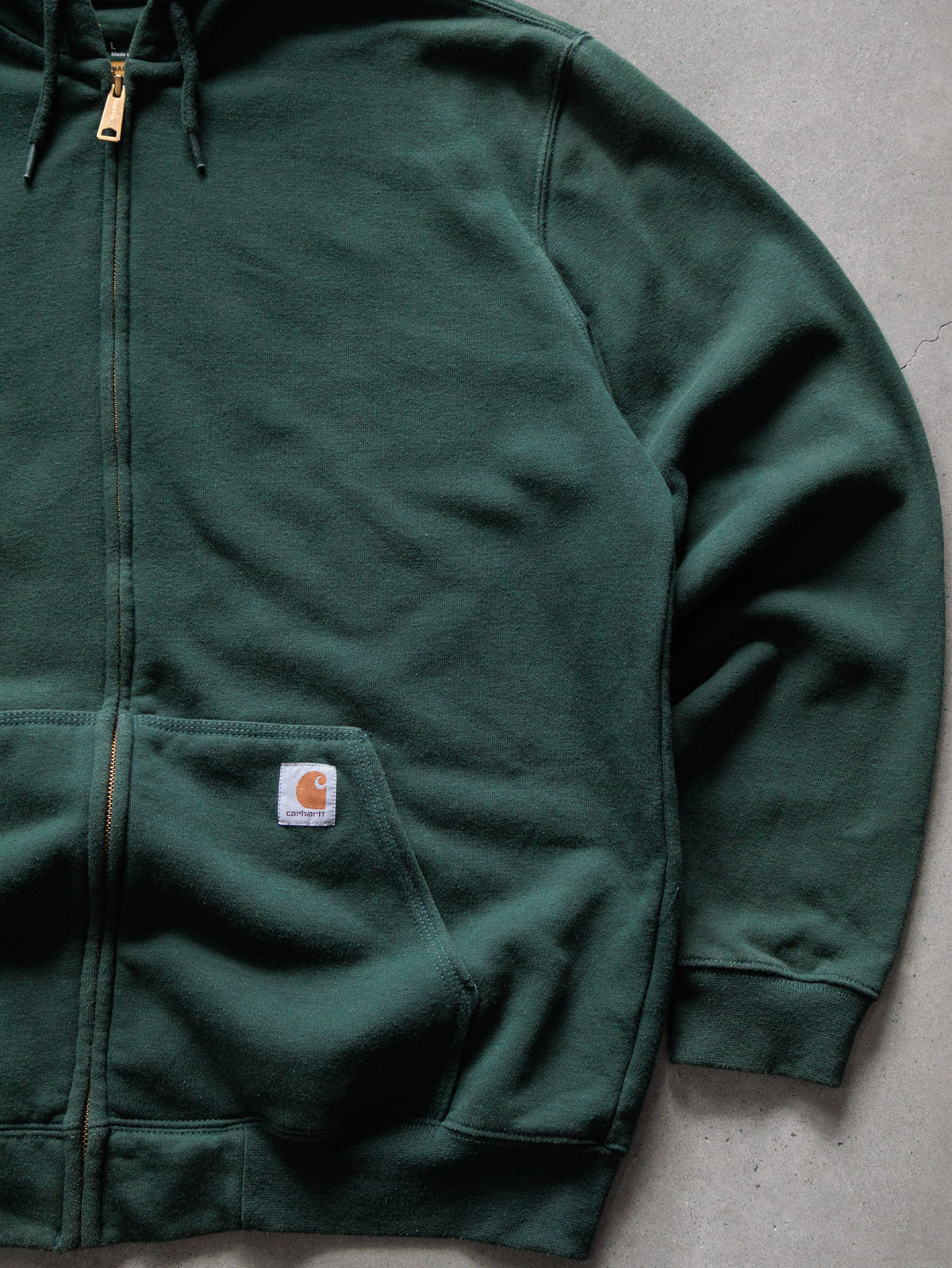 Vintage Green Carhartt Full Zip Hoodie (L)