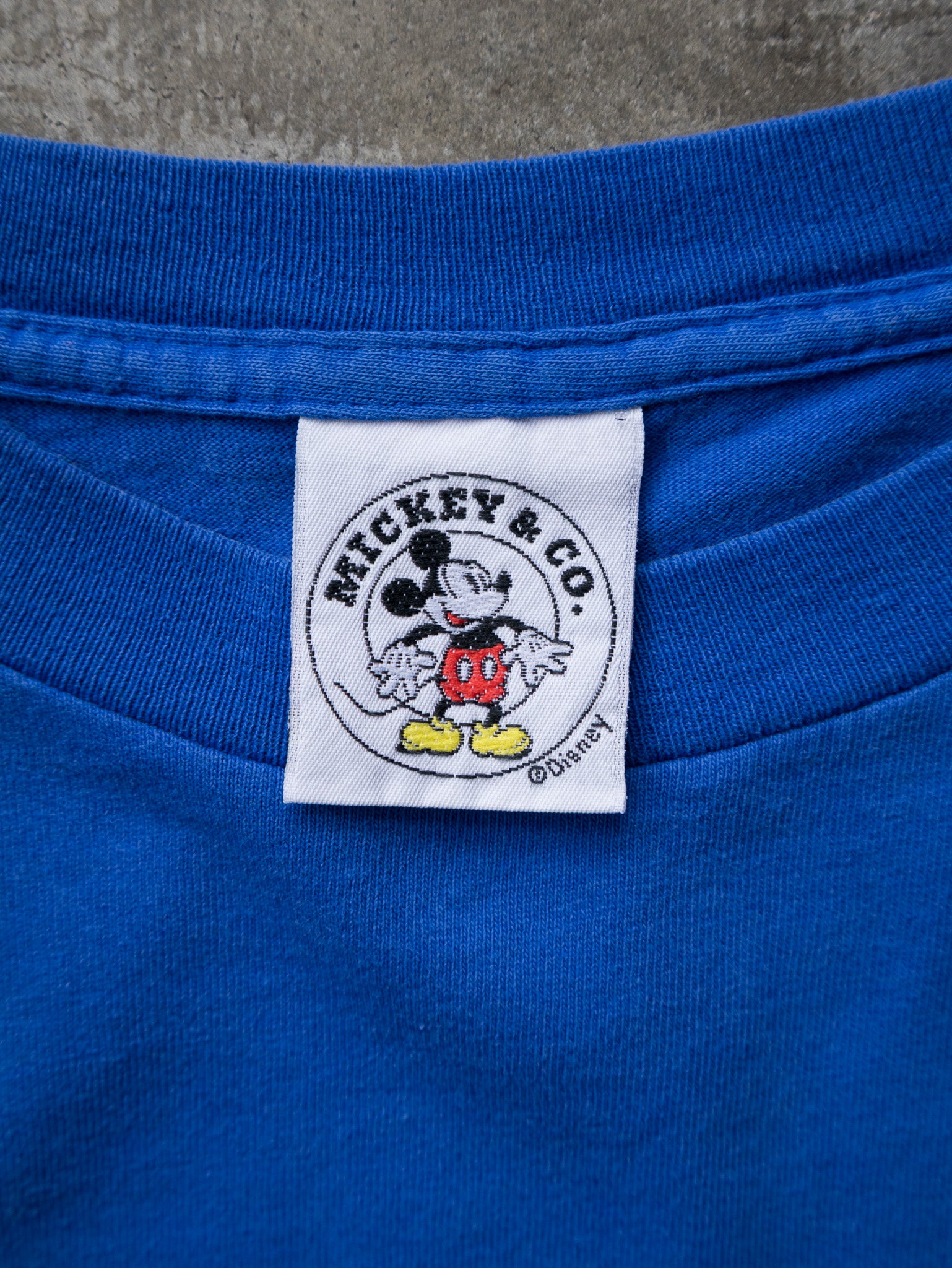 Vintage 90s Blue Mickey Mouse Spell Out Tee (M)