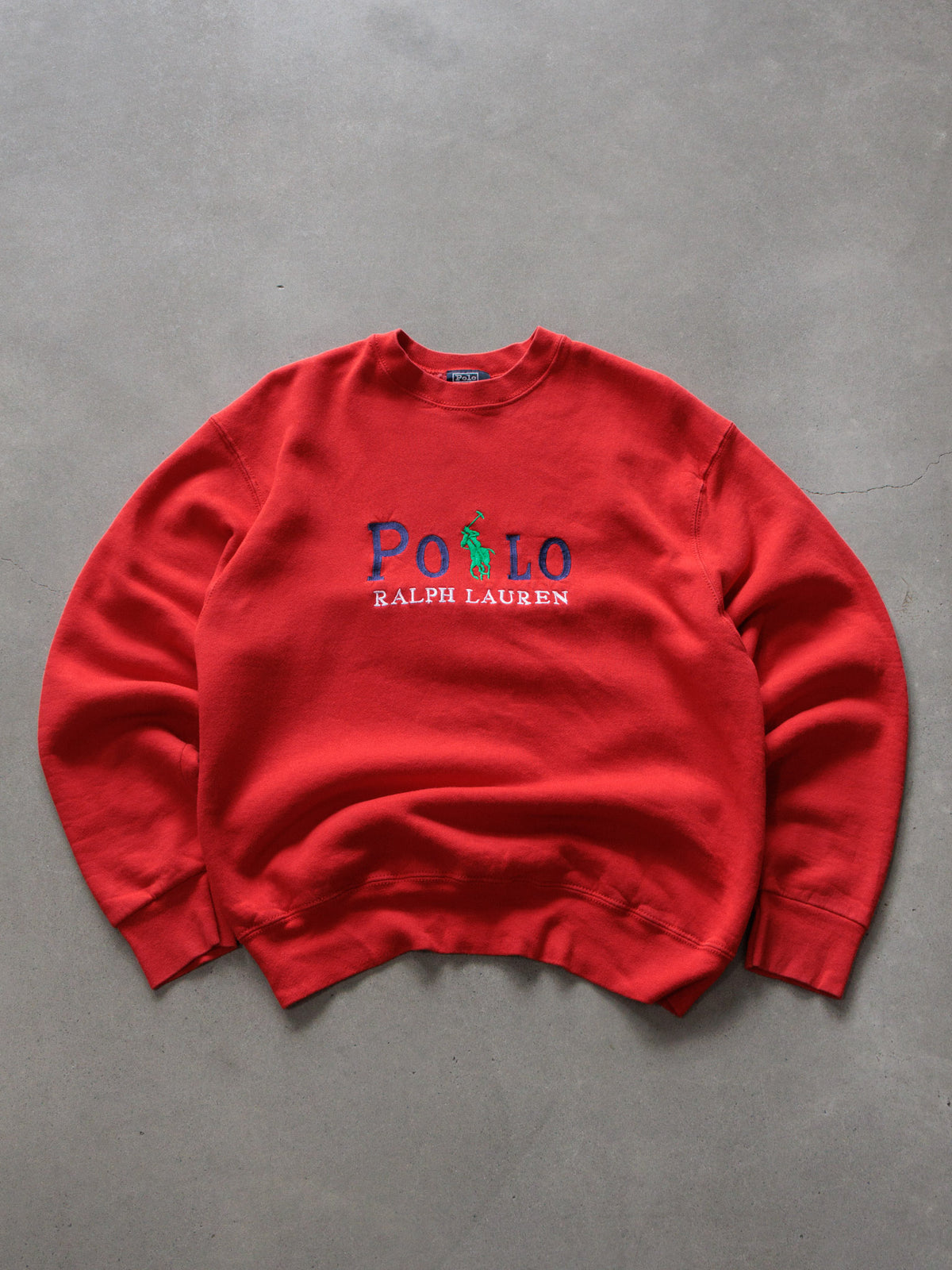 Vintage 90s Red Polo Ralph Lauren Sweatshirt (L)