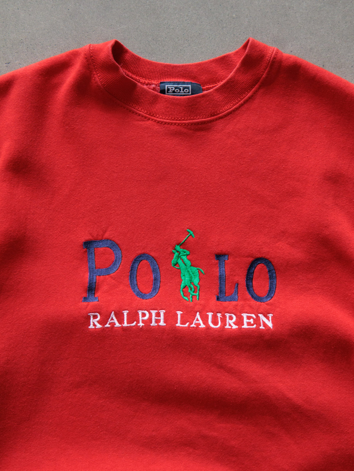 Vintage 90s Red Polo Ralph Lauren Sweatshirt (L)