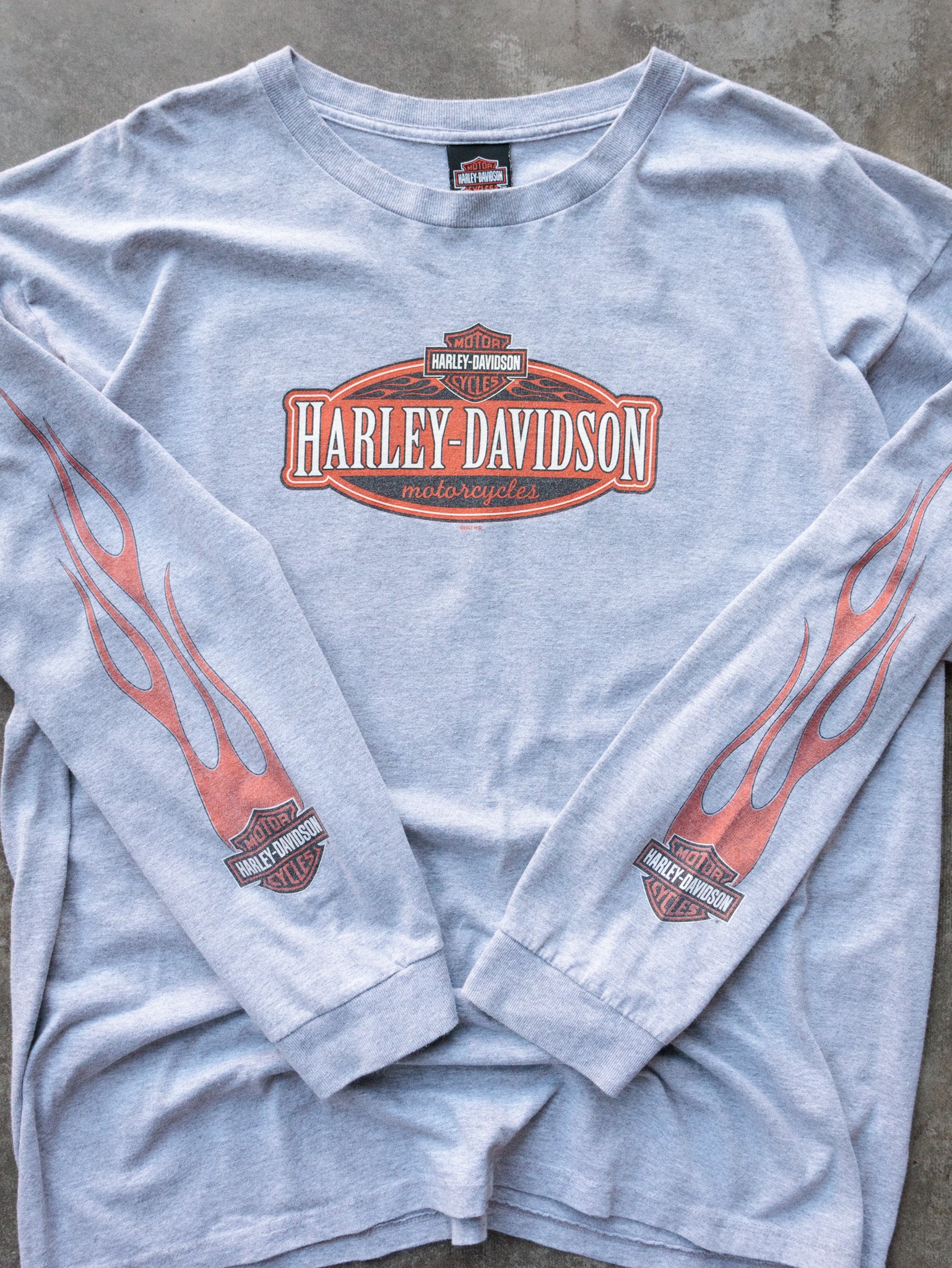 Vintage 2007 Grey Harley-Davidson Boston Massachusetts Long Sleeve (2XL)