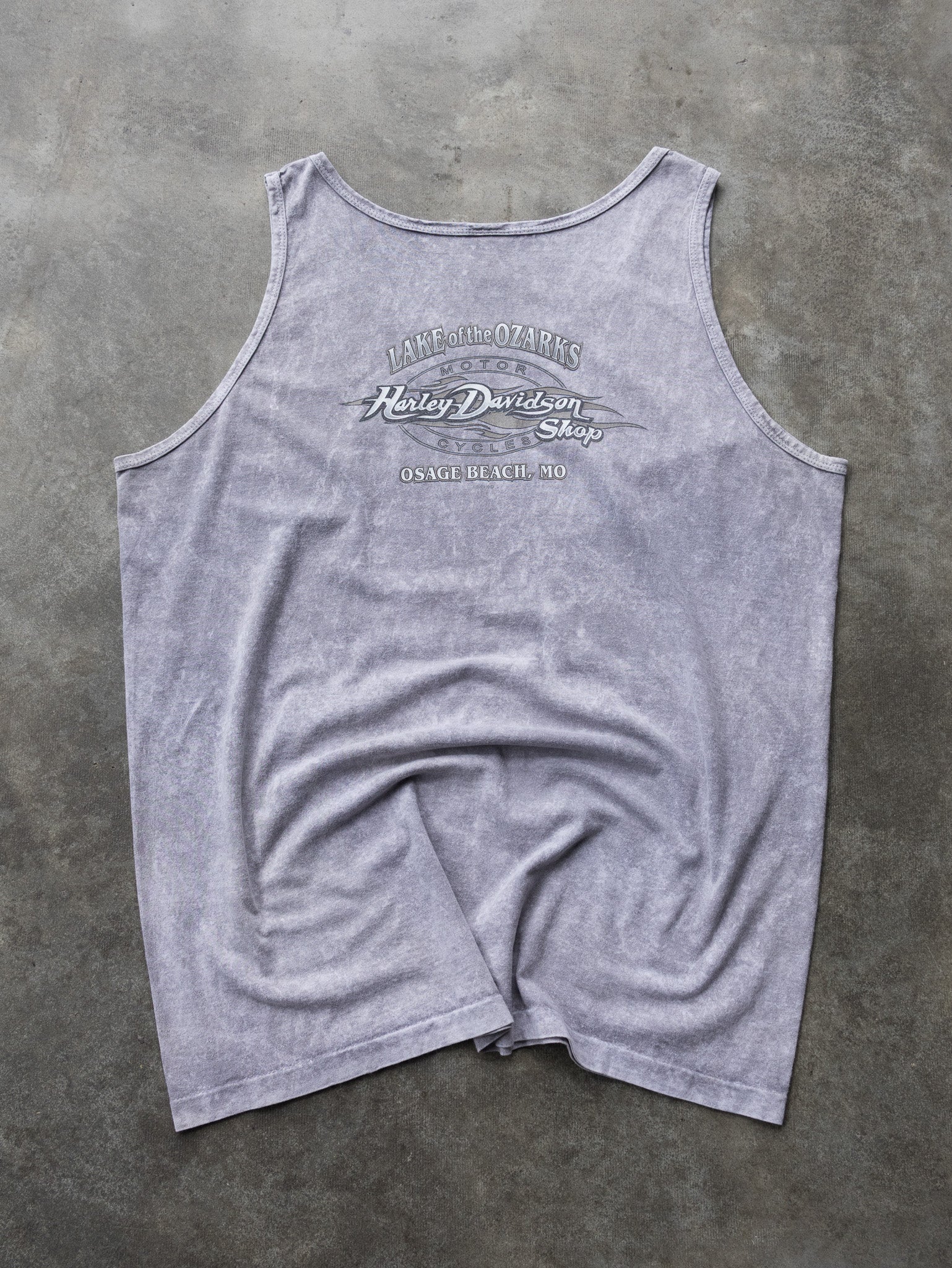 Vintage 2005 Grey Harley-Davidson Lake of the Ozarks Skull Tank (XL)