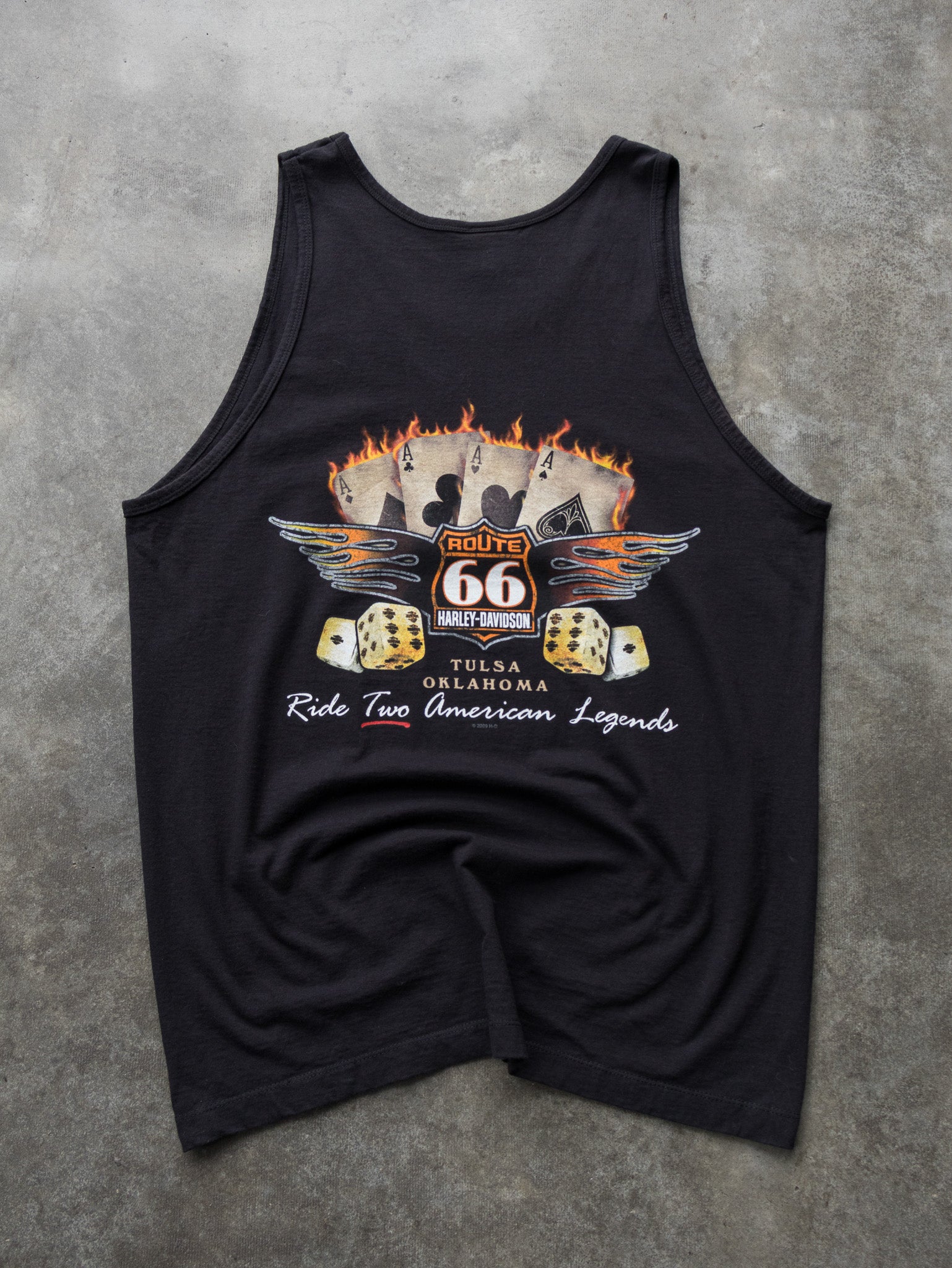 Vintage 2011 Black Harley-Davidson Tulsa Oklahoma Tank (XL)