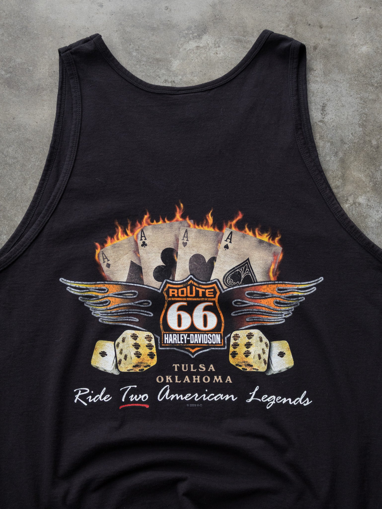 Vintage 2011 Black Harley-Davidson Tulsa Oklahoma Tank (XL)