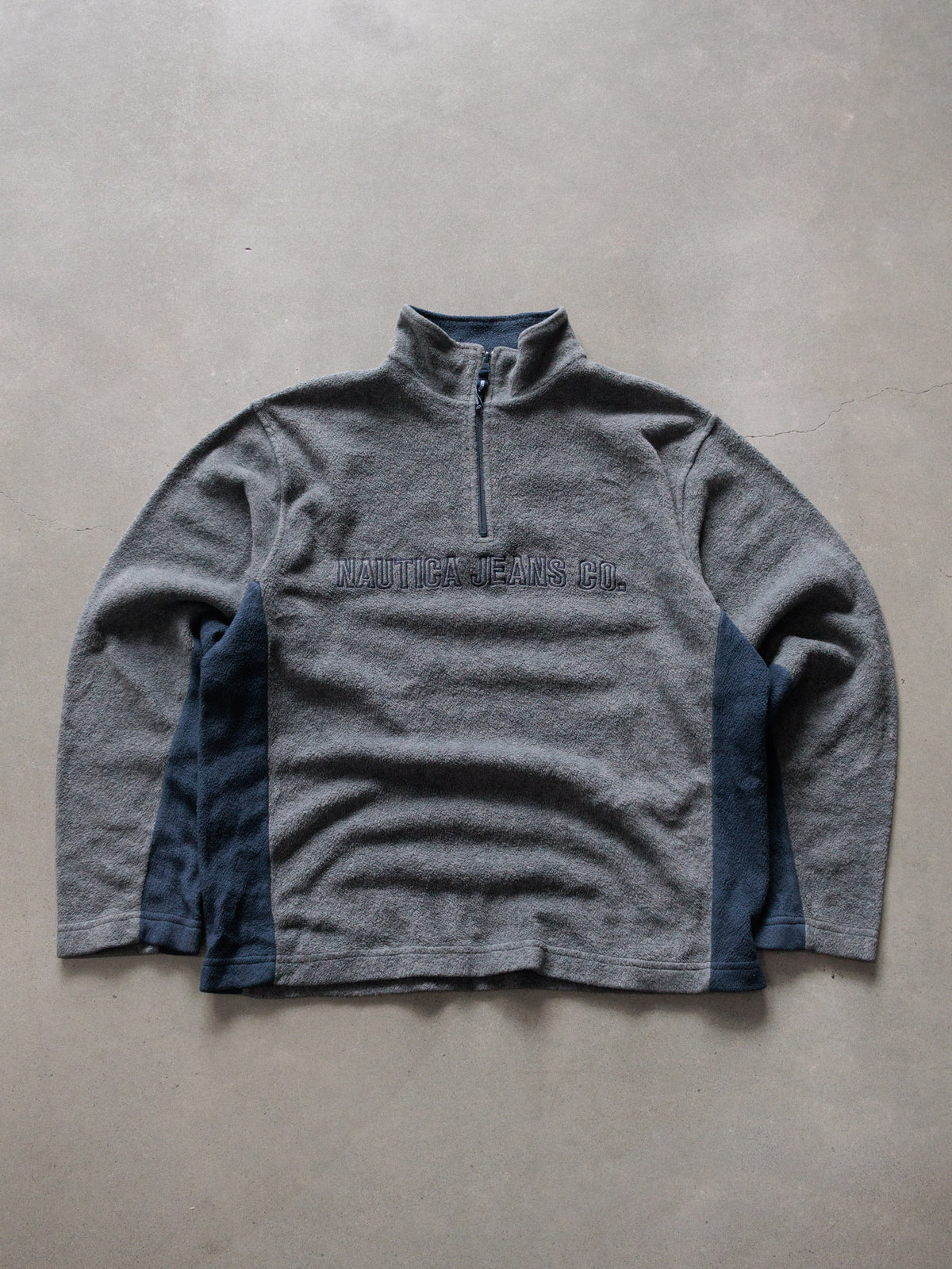 Vintage Grey Nautica Jeans Co. Fleece Quarter Zip (XL)