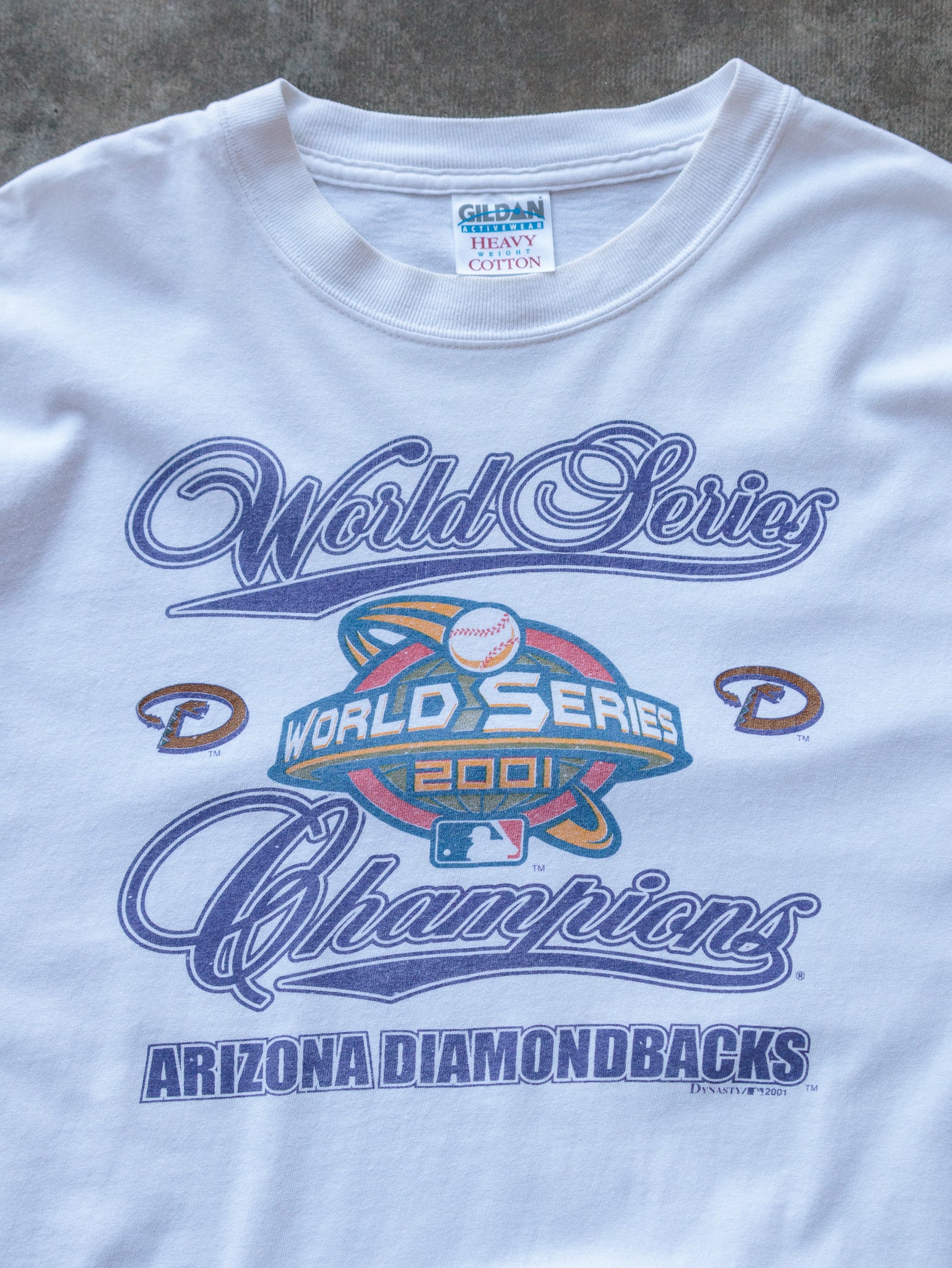 Vintage 2001 White Arizona Diamondbacks World Series Champions Tee (2XL)
