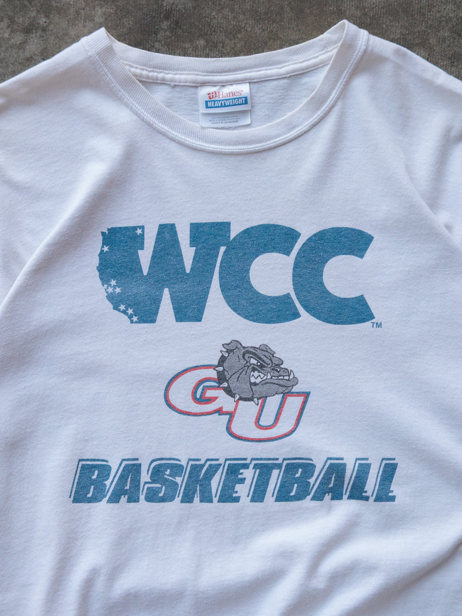 Vintage 00s White Gonzaga Bulldogs Basketball Tee (M)
