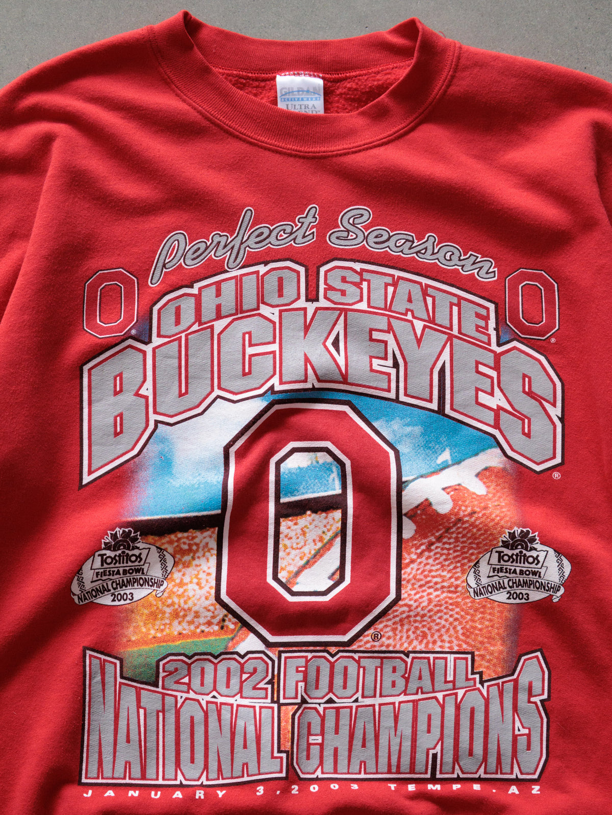 Vintage 2002 Red Ohio State Buckeyes National Champions Sweatshirt (L)
