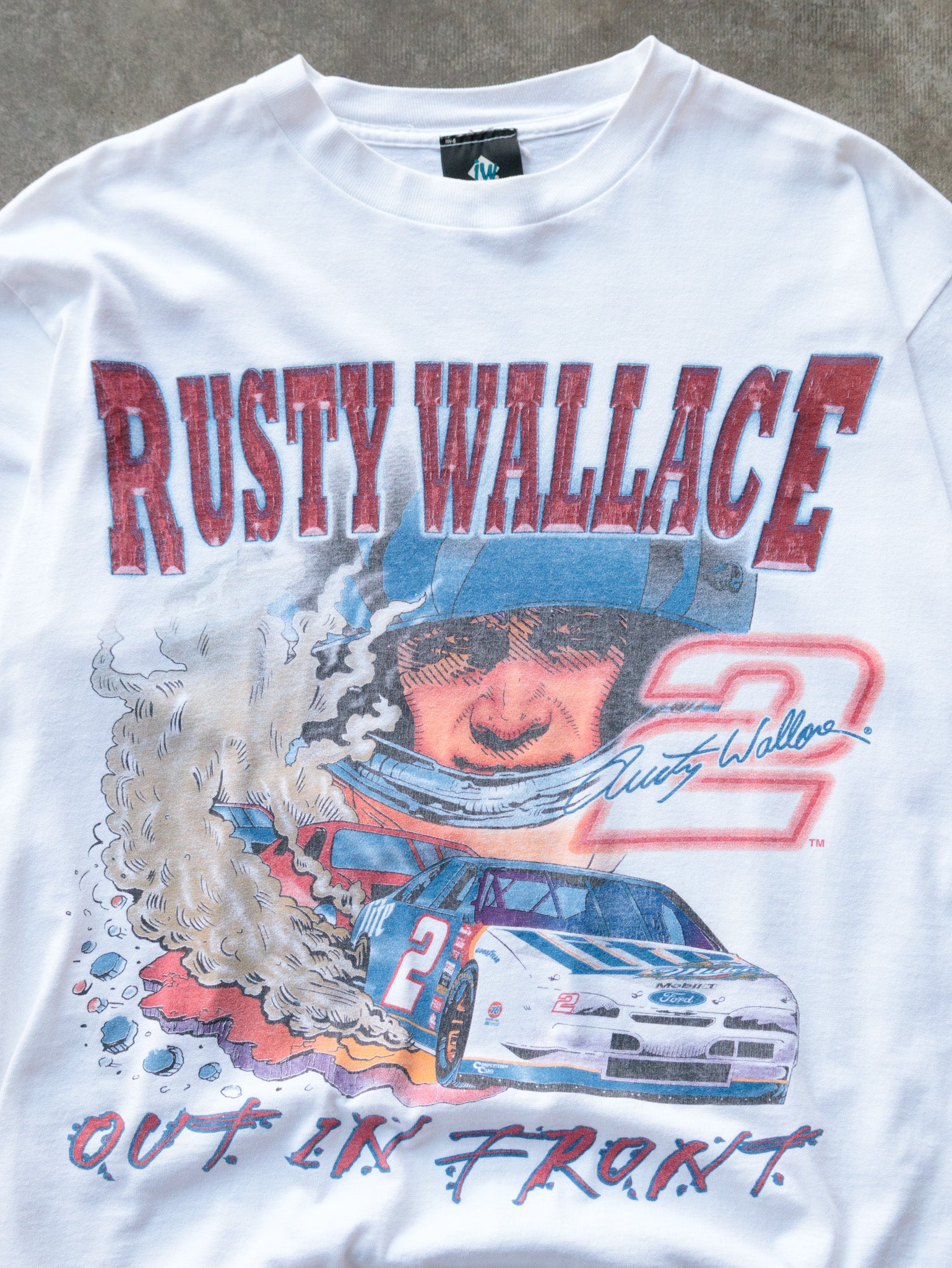 Vintage 1997 White Rusty Wallace Tee (L)