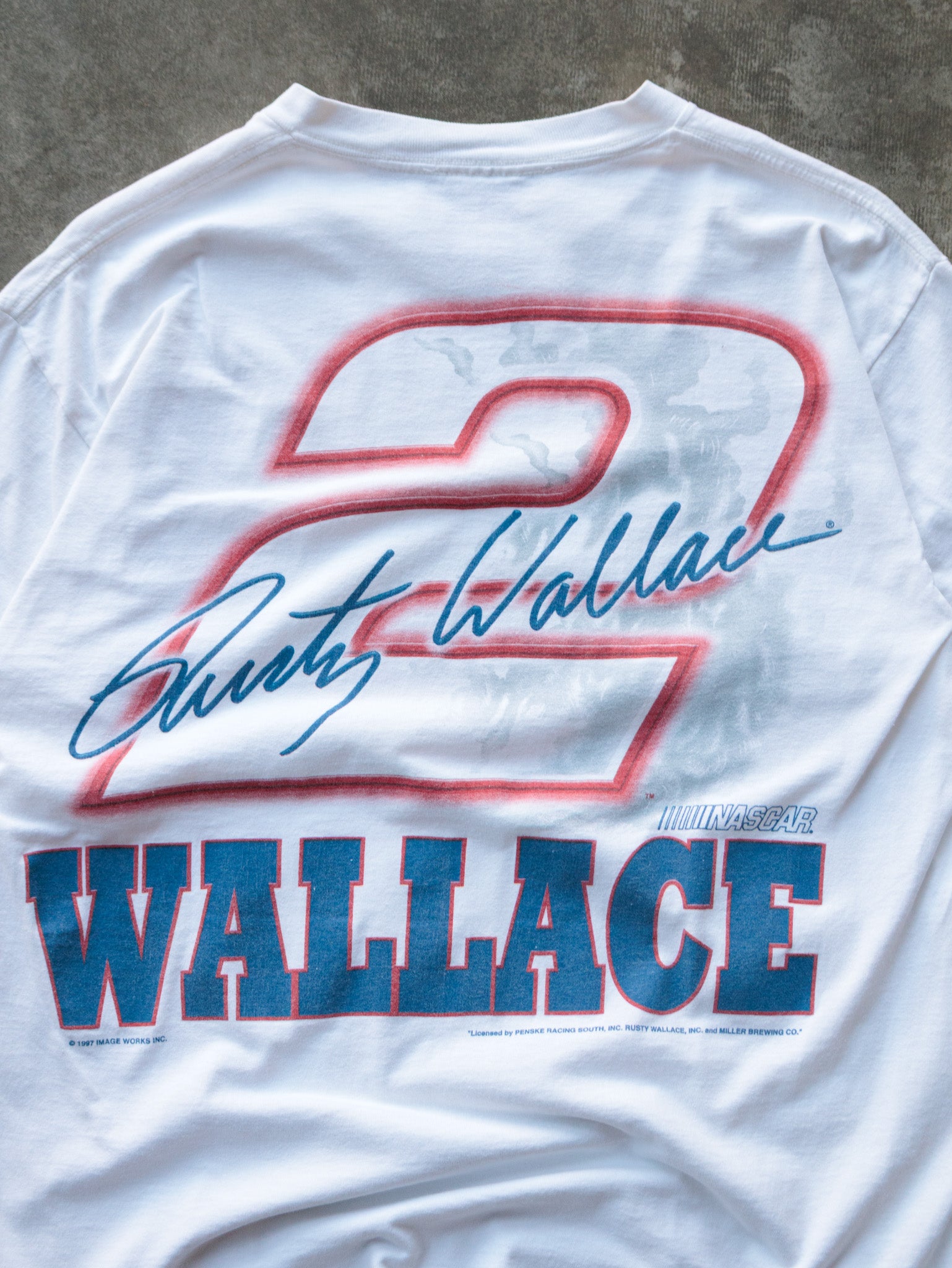 Vintage 1997 White Rusty Wallace Tee (L)