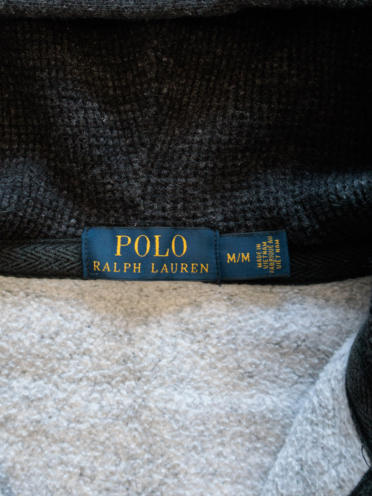 Vintage Grey Polo Ralph Lauren Full Zip Hoodie (M)