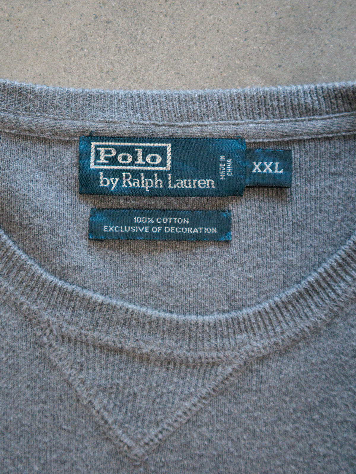 Vintage Grey Polo Ralph Lauren Knit Sweater (2XL)