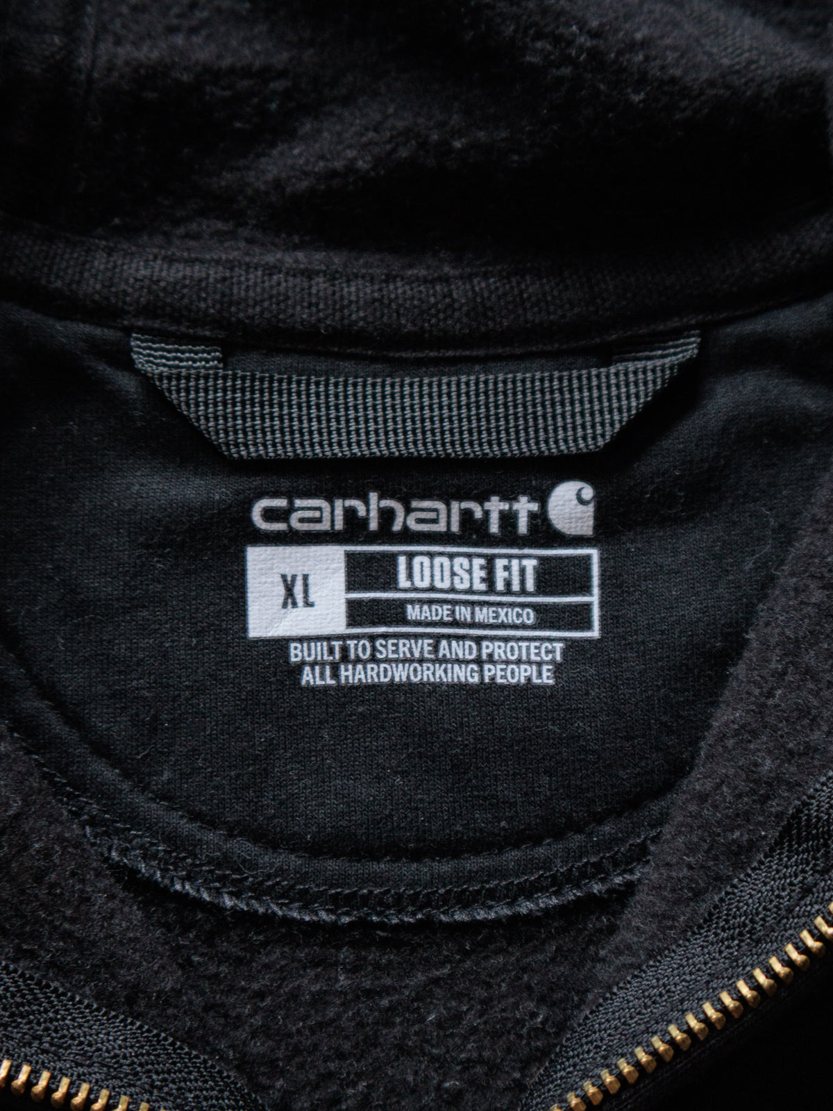 Vintage Black Carhartt Full Zip Hoodie (XL)