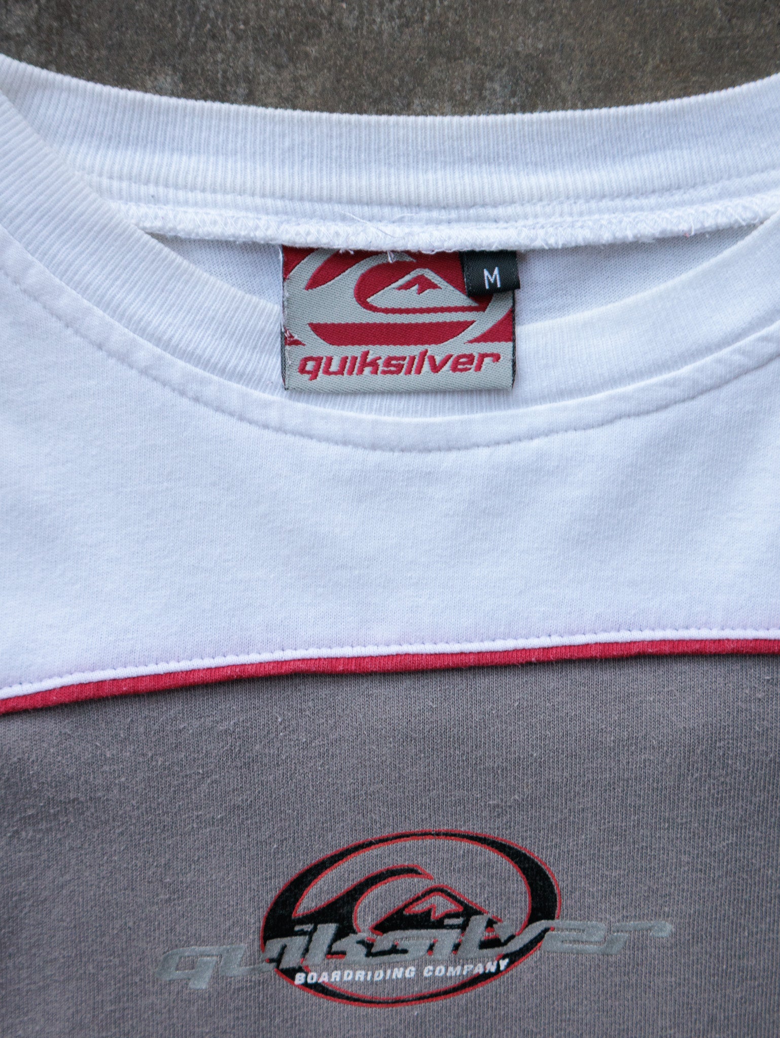 Vintage 00s Grey Quiksilver Long Sleeve Tee (M)