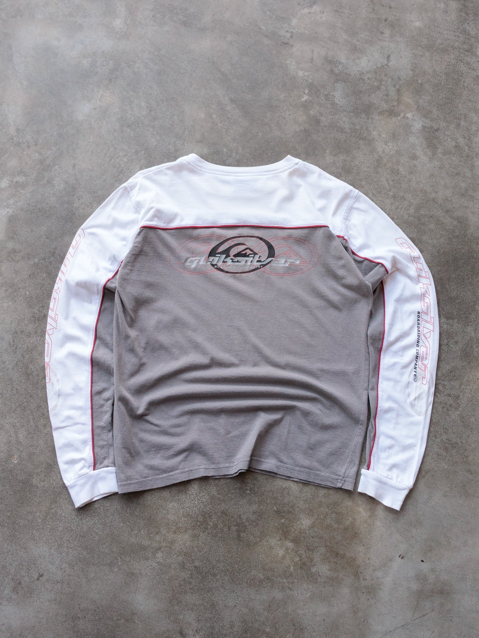 Vintage 00s Grey Quiksilver Long Sleeve Tee (M)