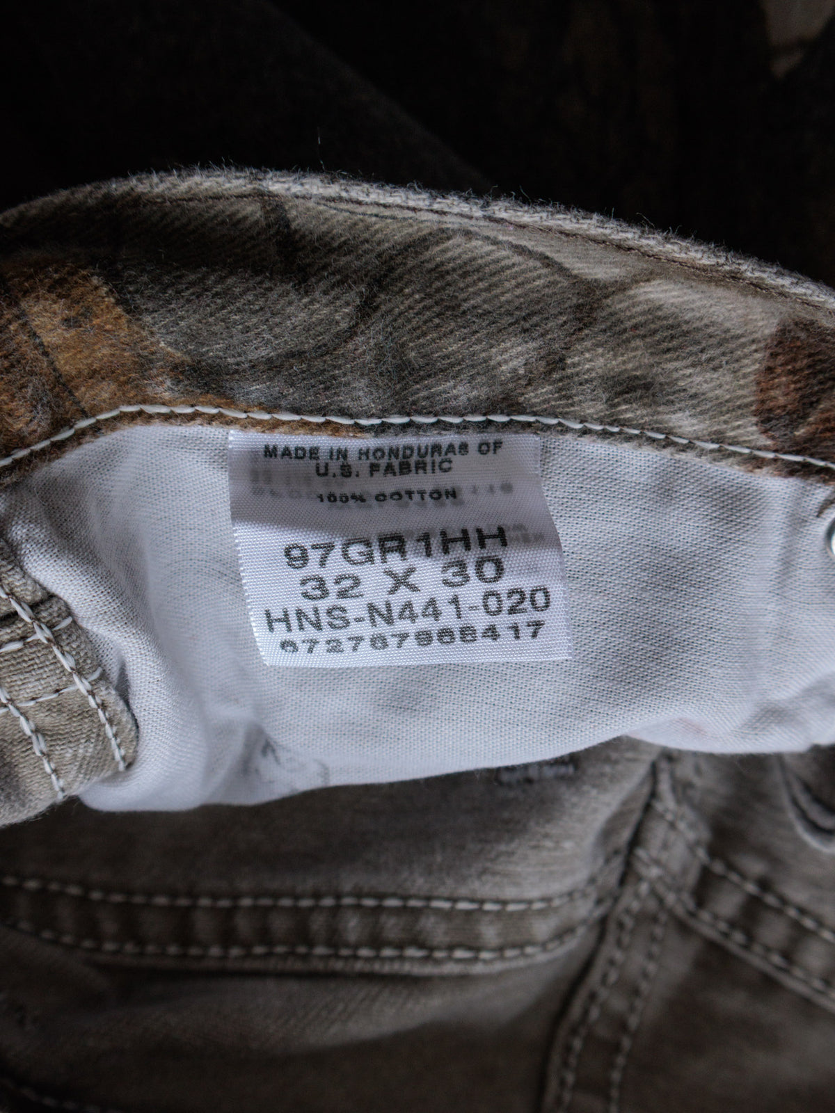Vintage 90s Grey Camo Wrangler Pants (W32)