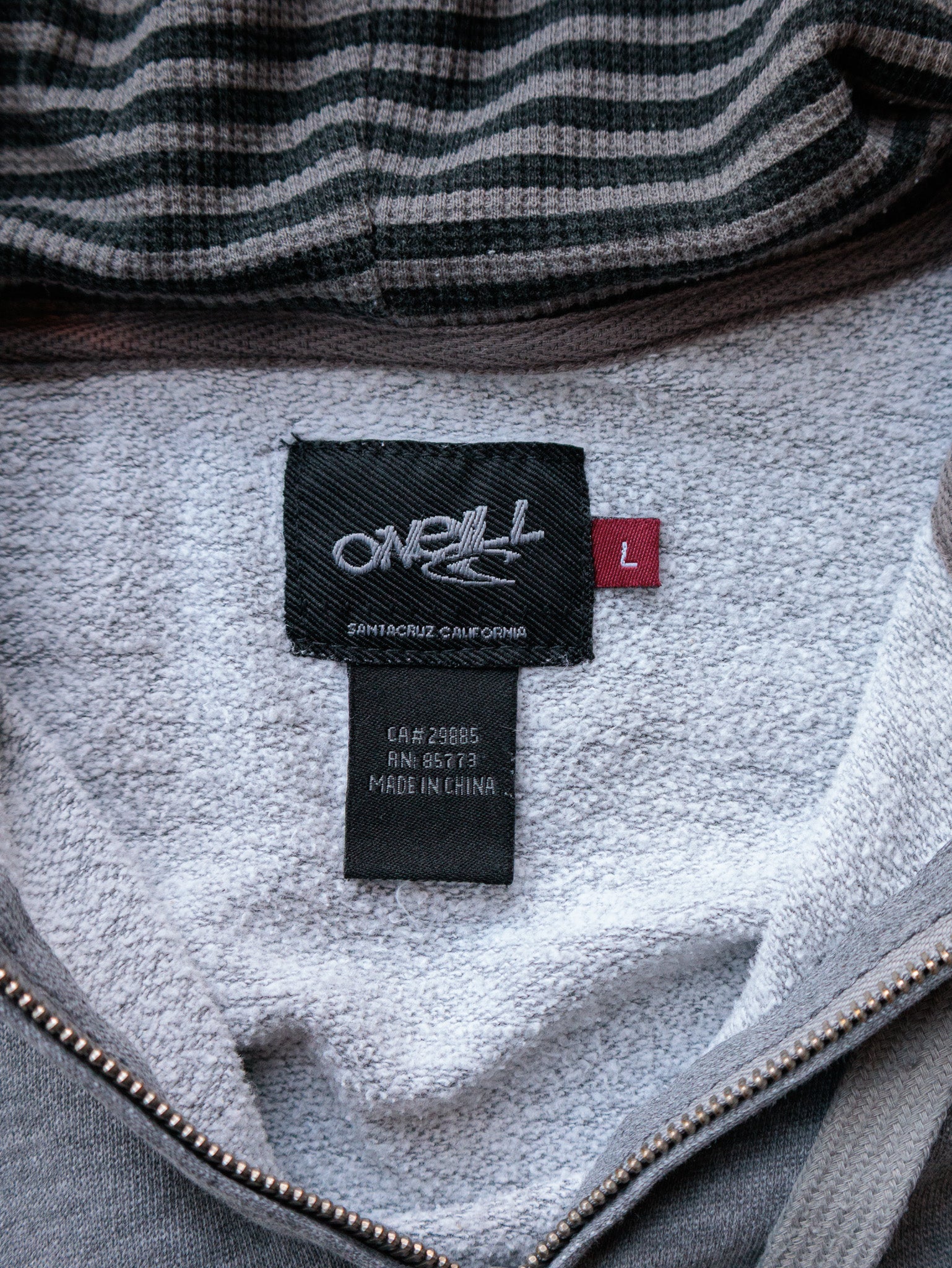 Vintage 00s Grey O'Neill Full Zip Hoodie (L)