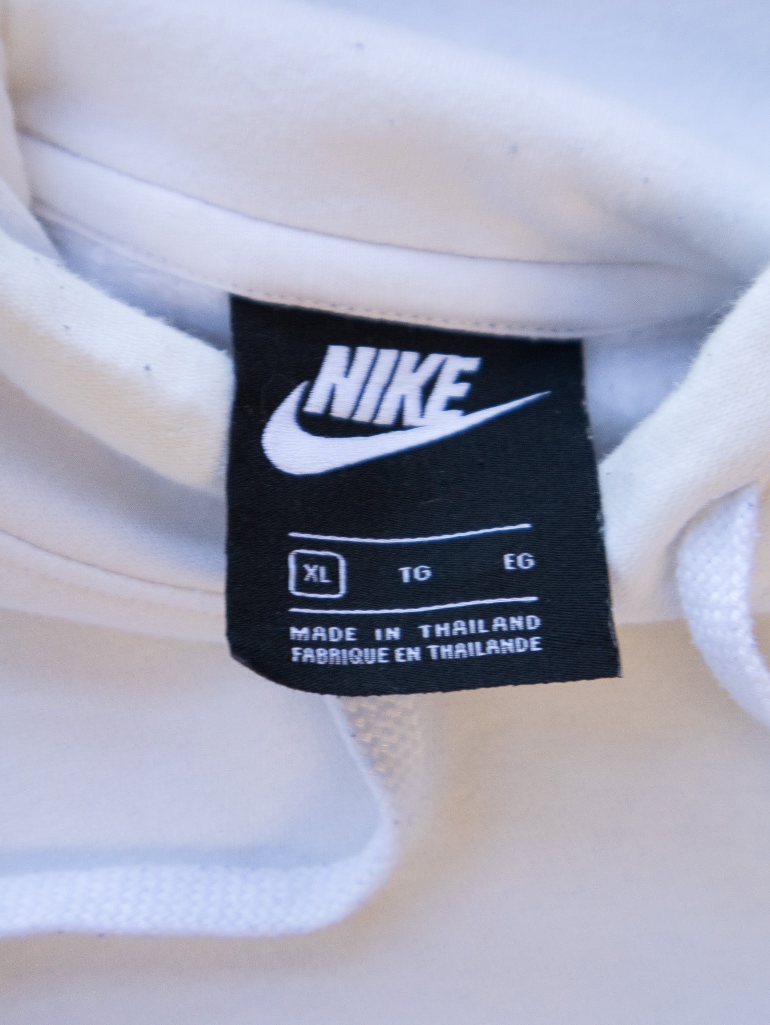 Vintage White Nike Swoosh Hoodie (XL)