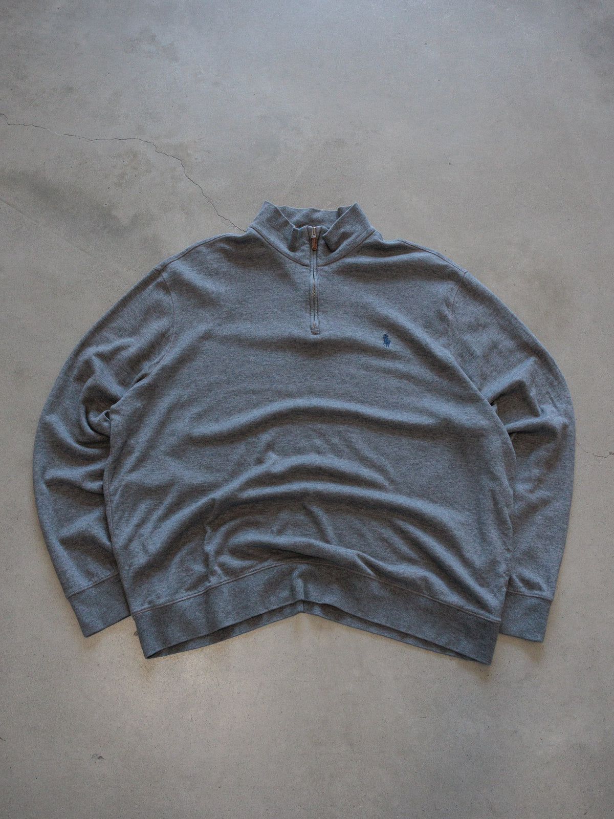 Vintage Grey Polo Ralph Lauren Quarter Zip (XL)