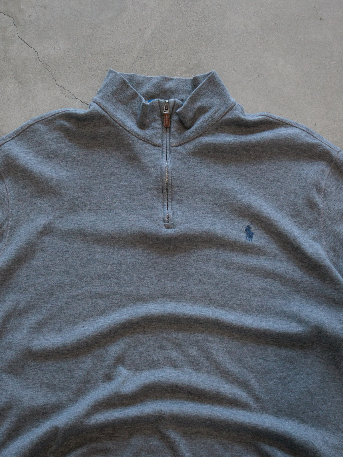 Vintage Grey Polo Ralph Lauren Quarter Zip (XL)