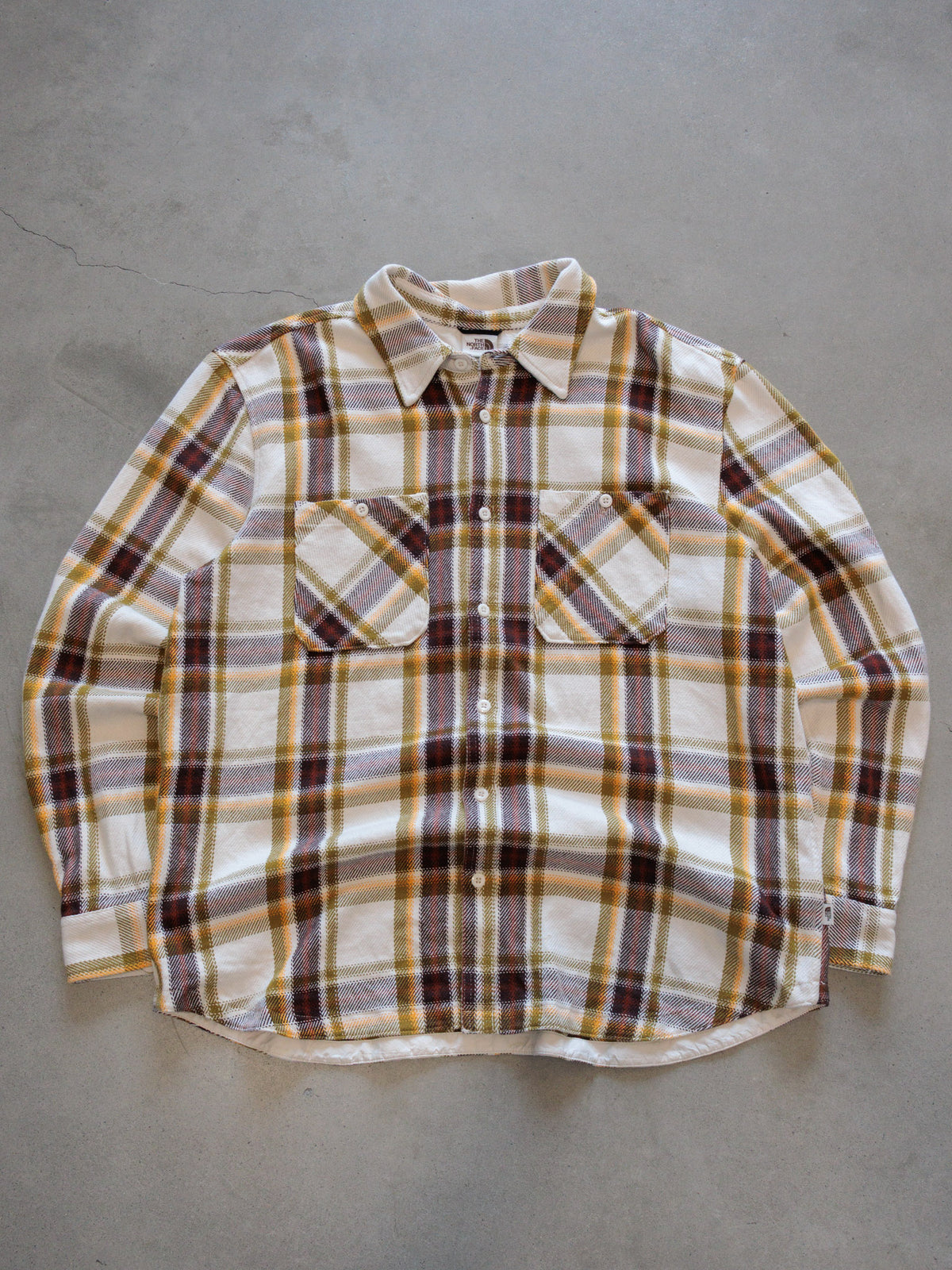 Vintage White Plaid The North Face Flannel Shirt (2XL)