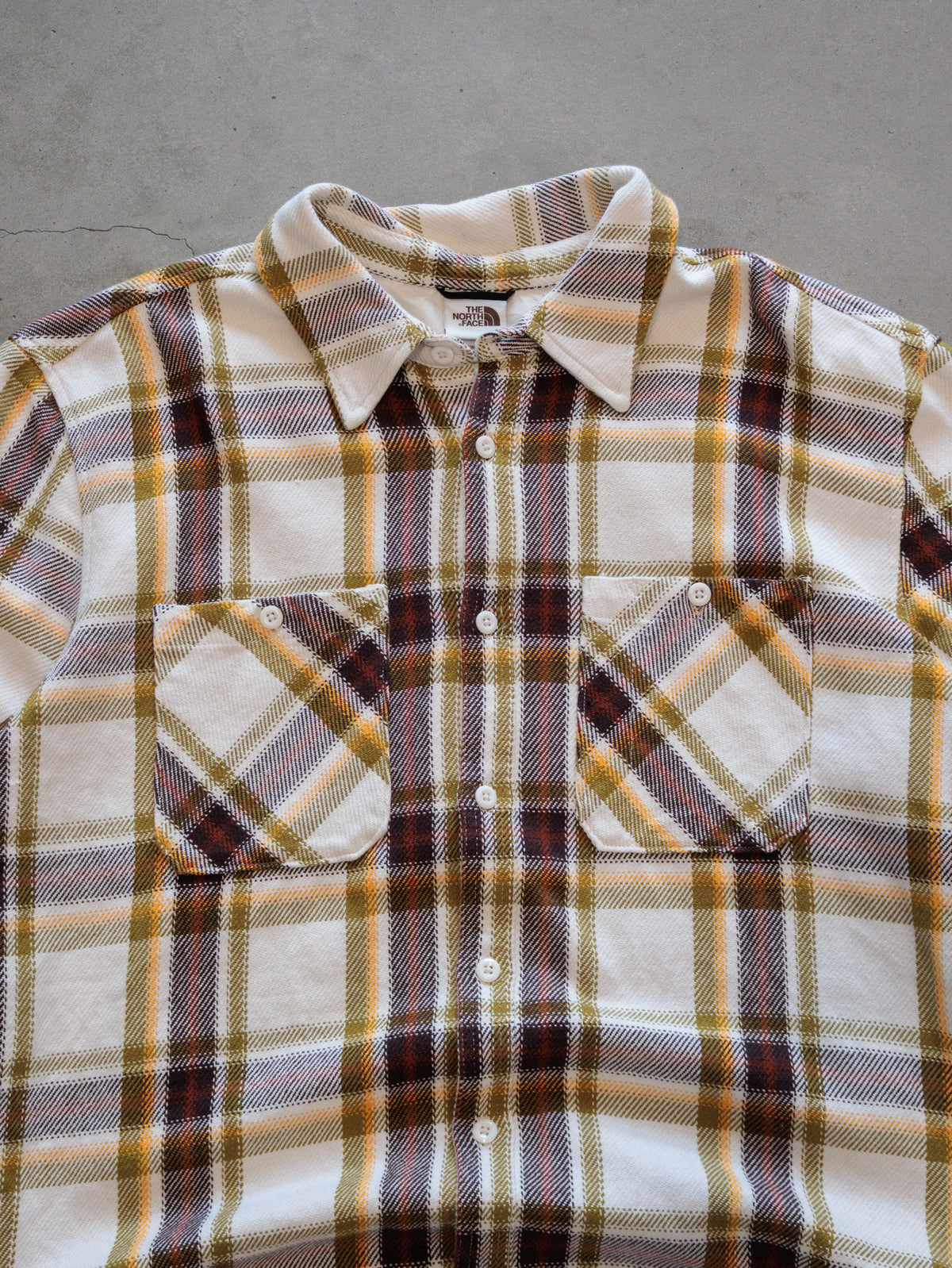 Vintage White Plaid The North Face Flannel Shirt (2XL)