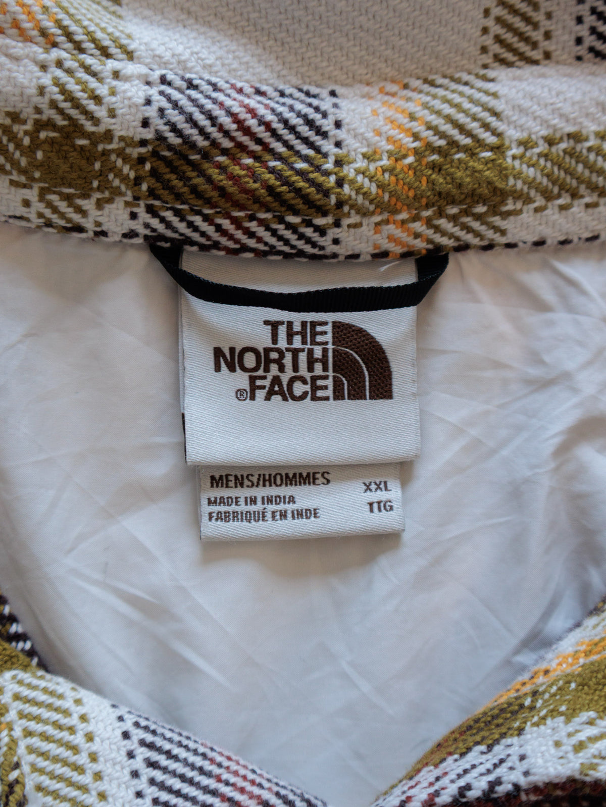Vintage White Plaid The North Face Flannel Shirt (2XL)