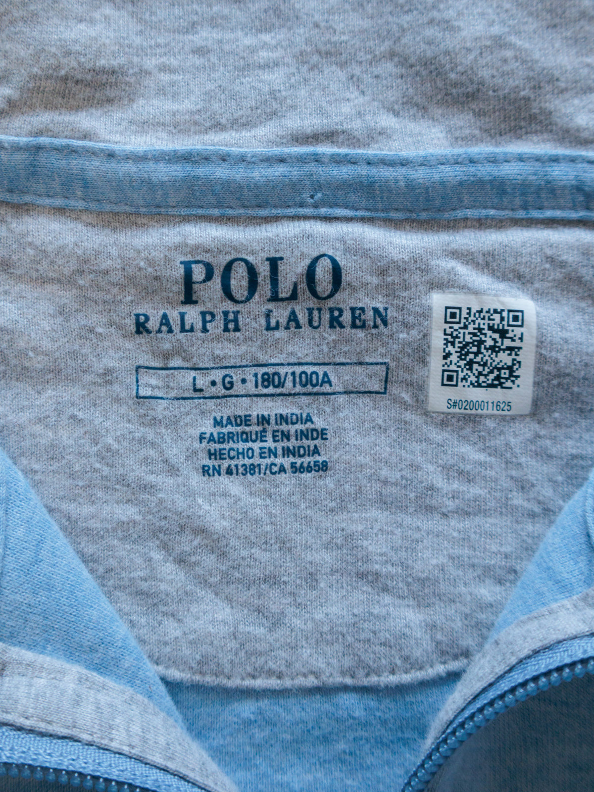 Light Blue Polo Ralph Lauren Quarter Zip (L)