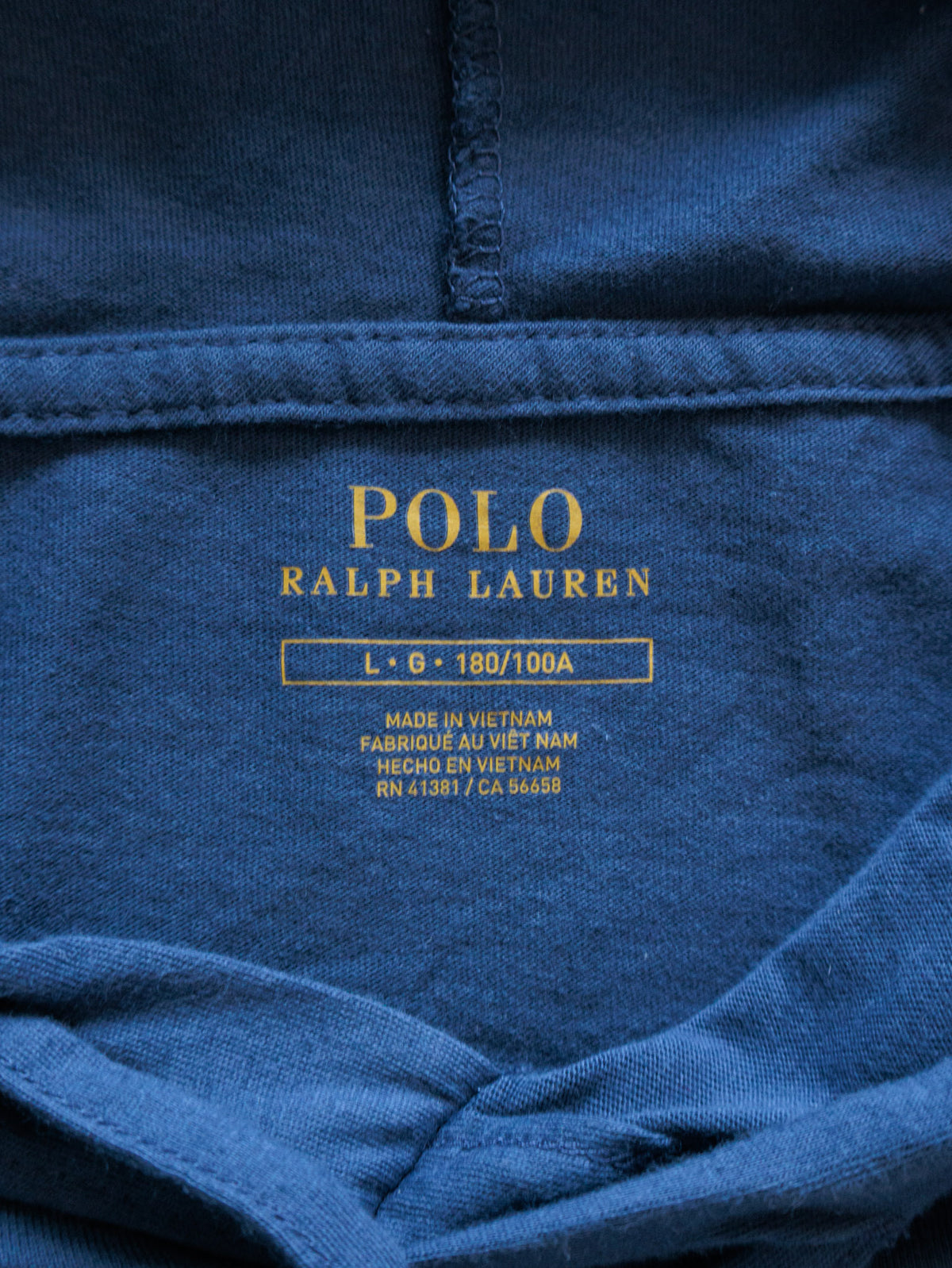 Vintage Navy Polo Ralph Lauren Hoodie (L)