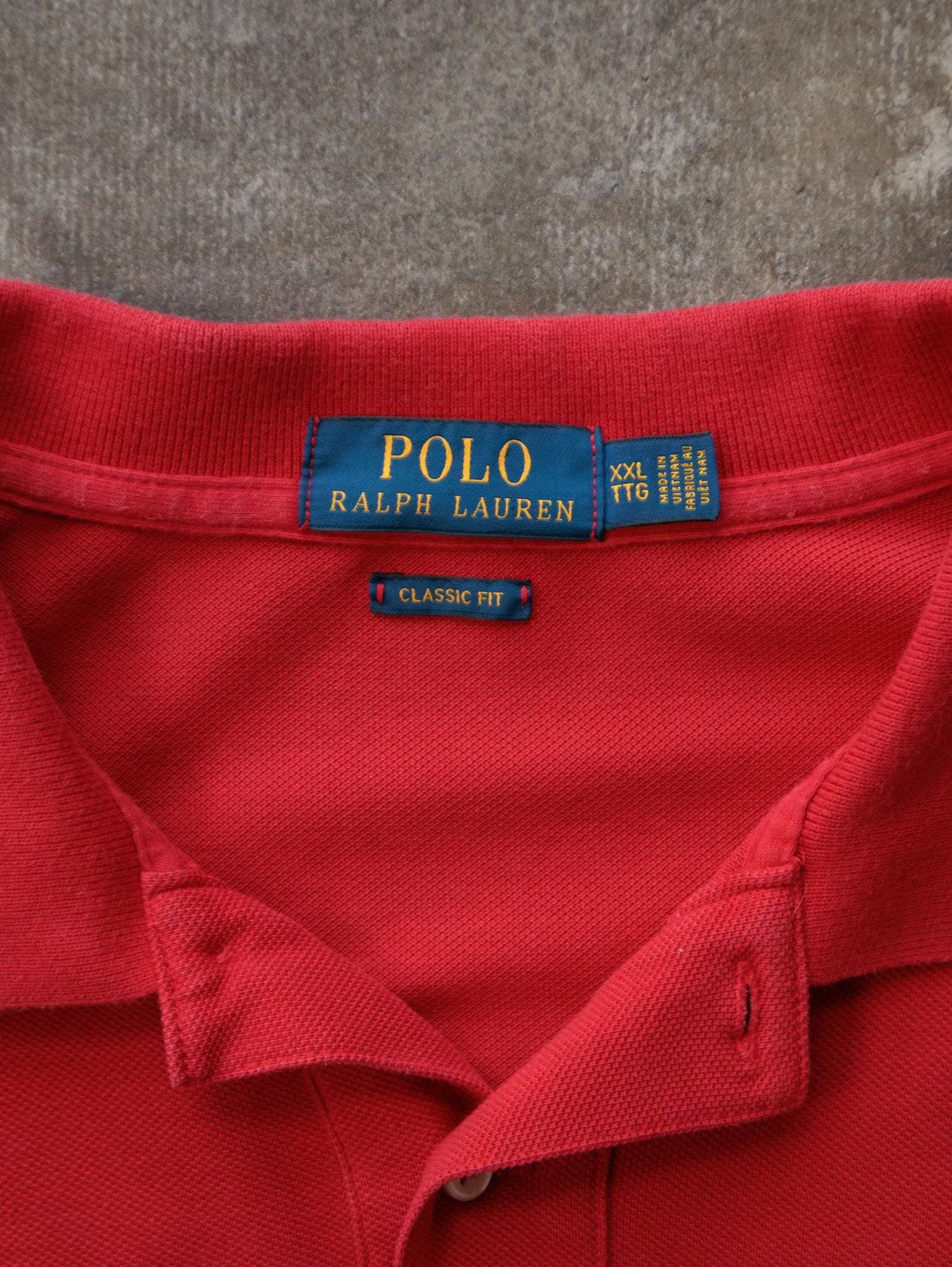 Vintage Red Polo Ralph Lauren Long Sleeve Polo Shirt (2XL)