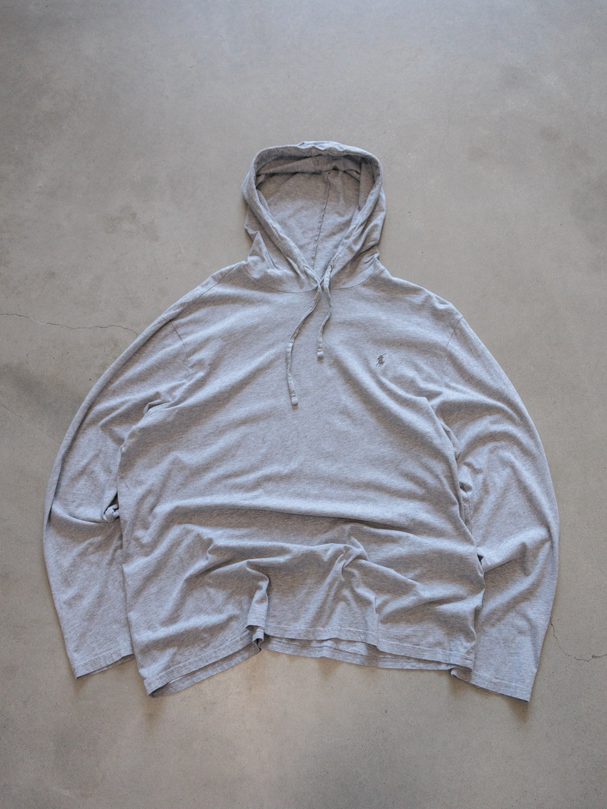 Vintage Grey Polo Ralph Lauren Hoodie (XL)