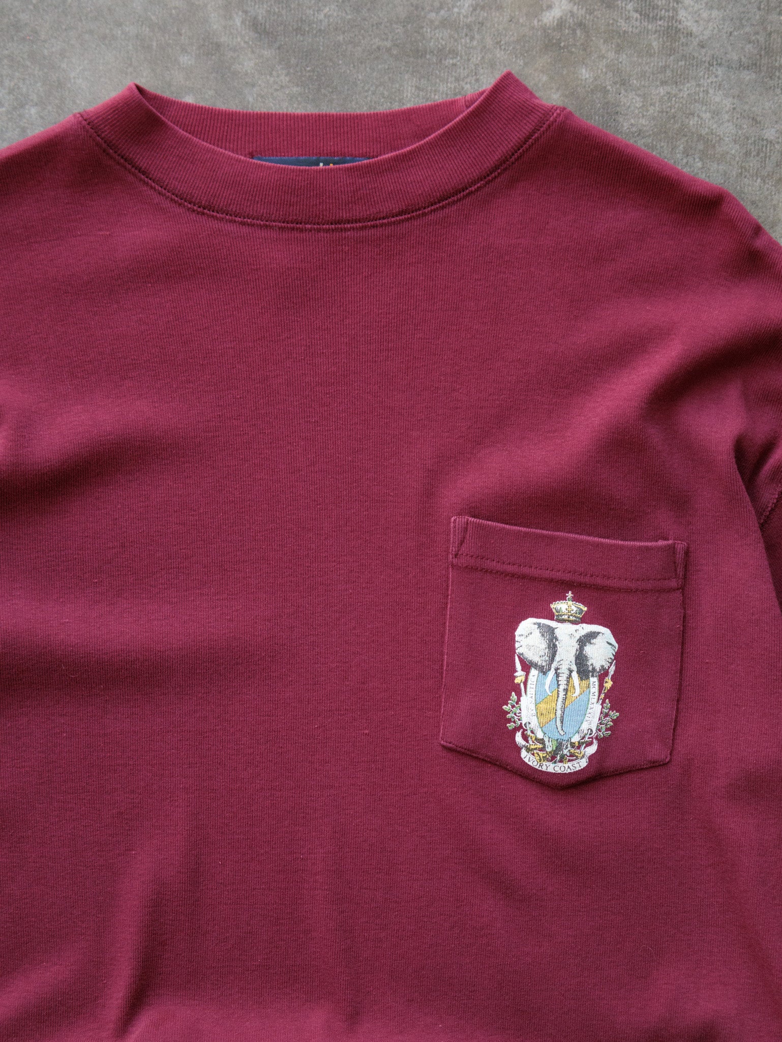 Vintage 90s Red Nautica Ivory Coast Elephant Long Sleeve Tee (M)